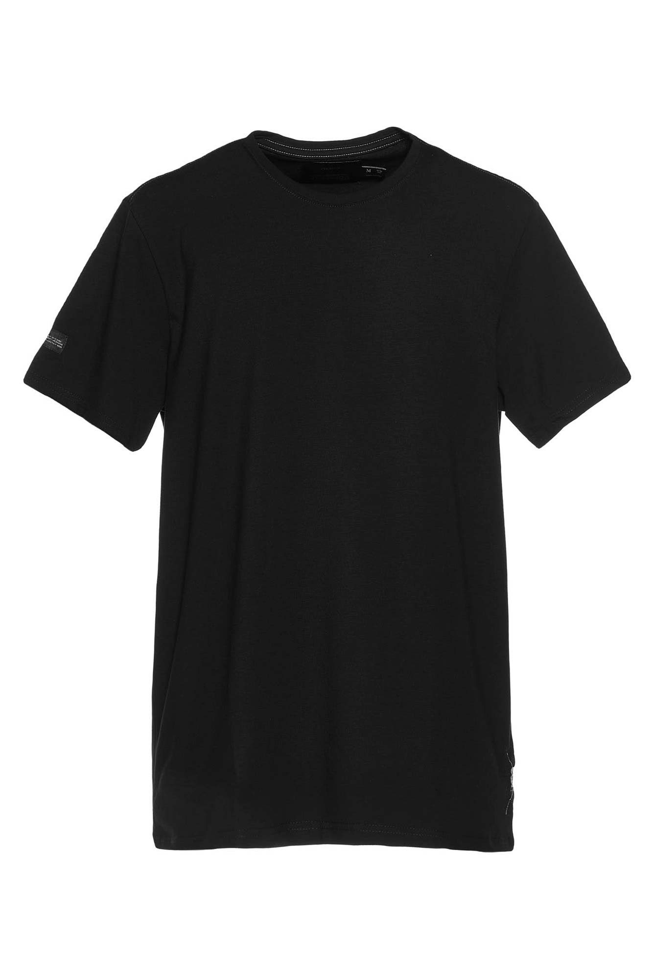 CAMISETA SLIM MANGA CORTA COLOR NEGRO
