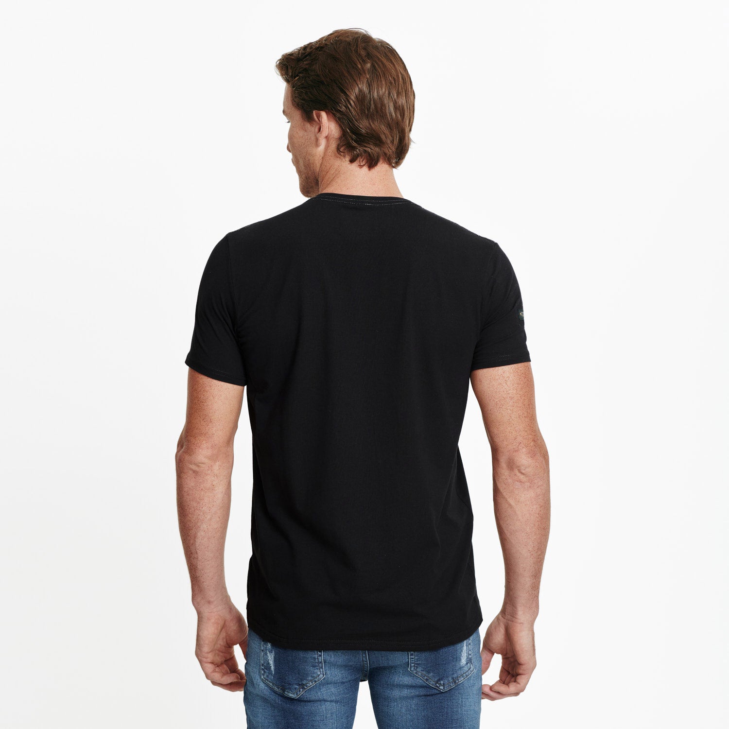 CAMISETA SLIM MANGA CORTA COLOR NEGRO