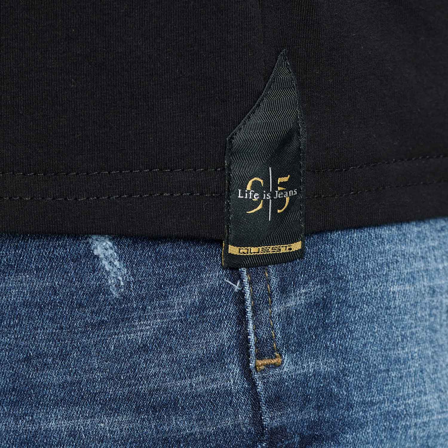 CAMISETA SLIM MANGA CORTA COLOR NEGRO