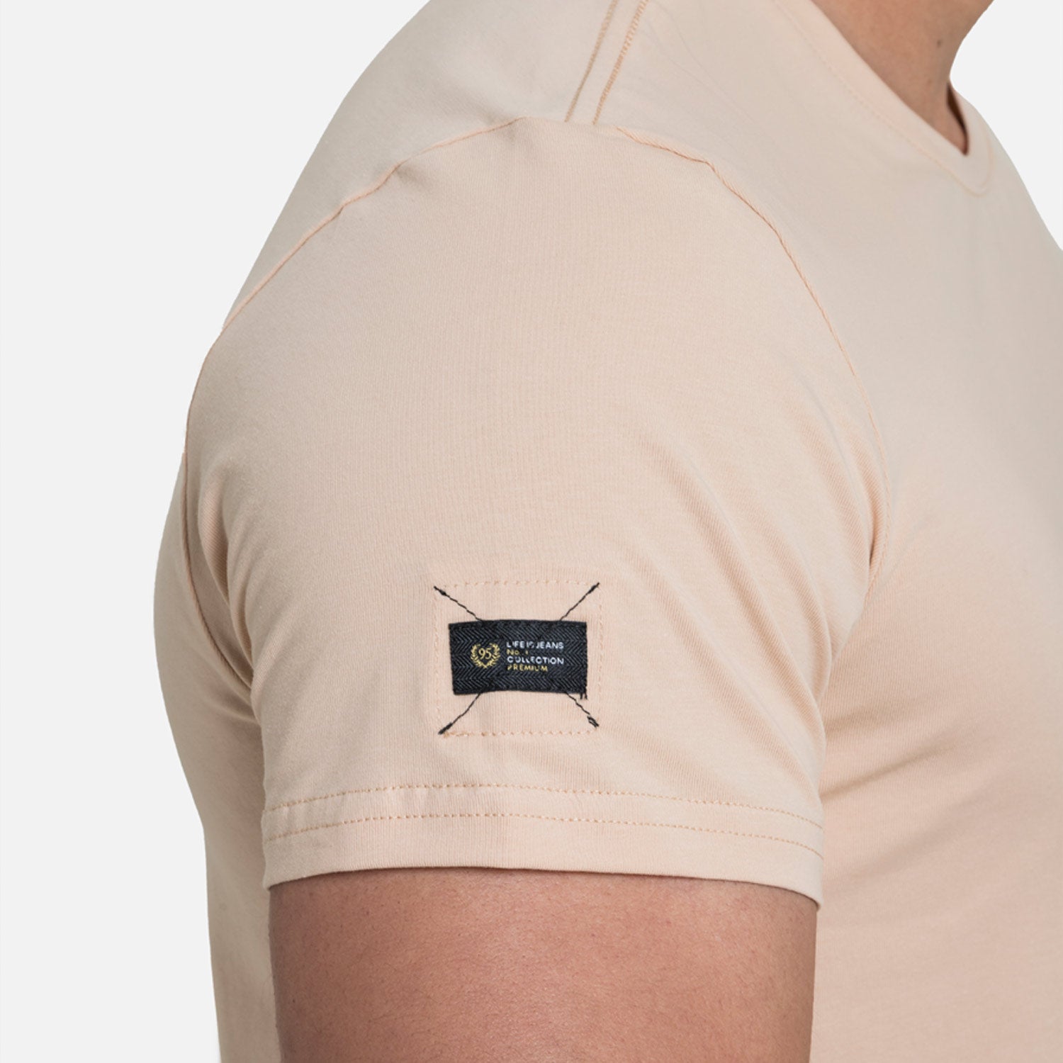 CAMISETA MANGA CORTA COLOR BEIGE MEDIO