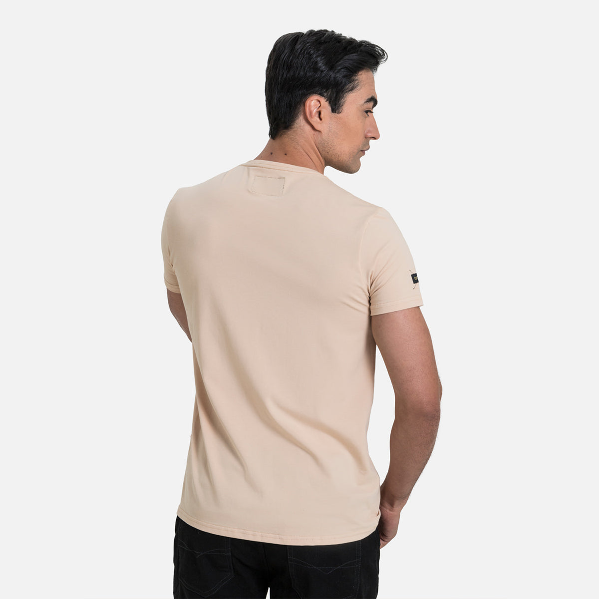 CAMISETA MANGA CORTA COLOR BEIGE MEDIO
