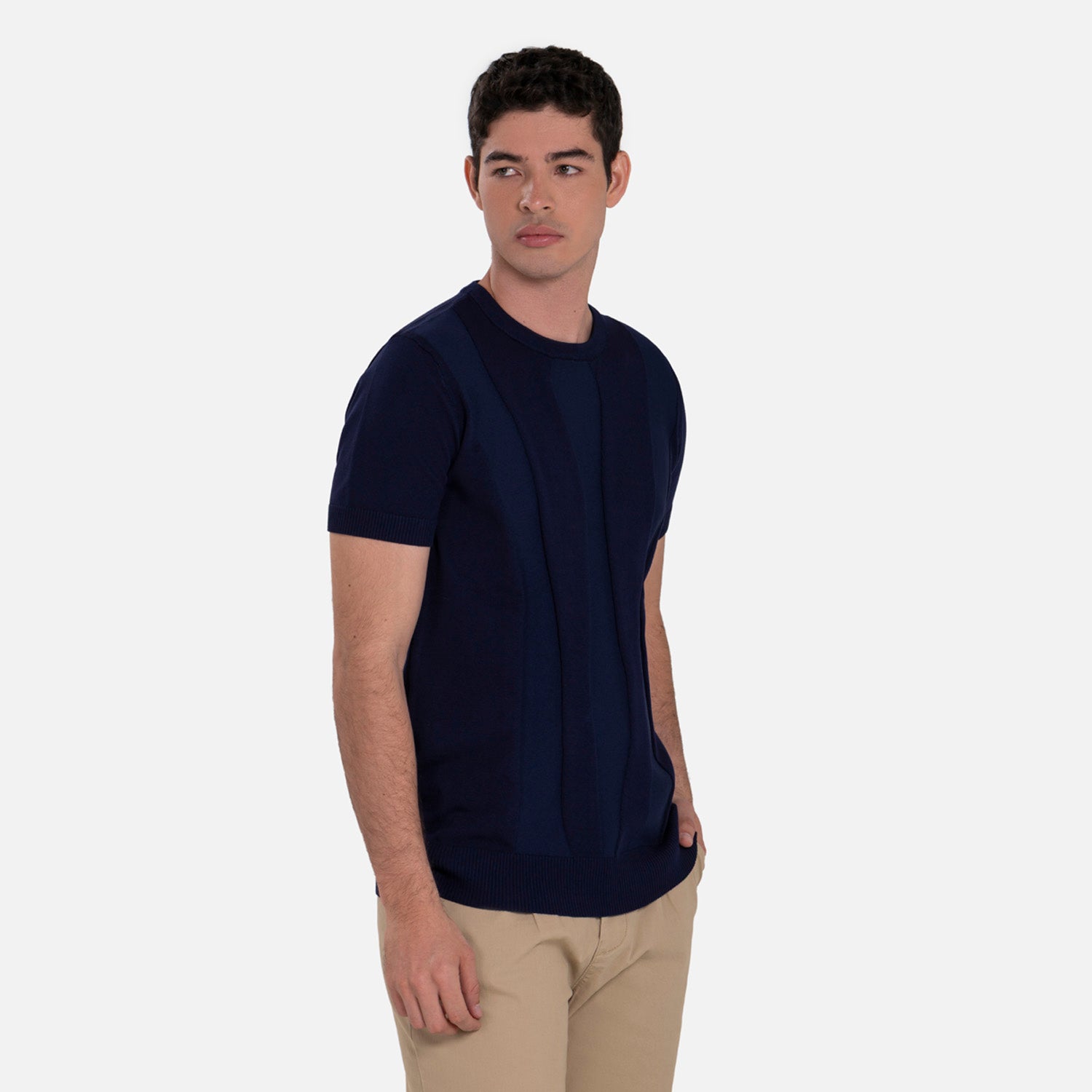 CAMISETA MANGA CORTA COLOR AZUL NOCHE