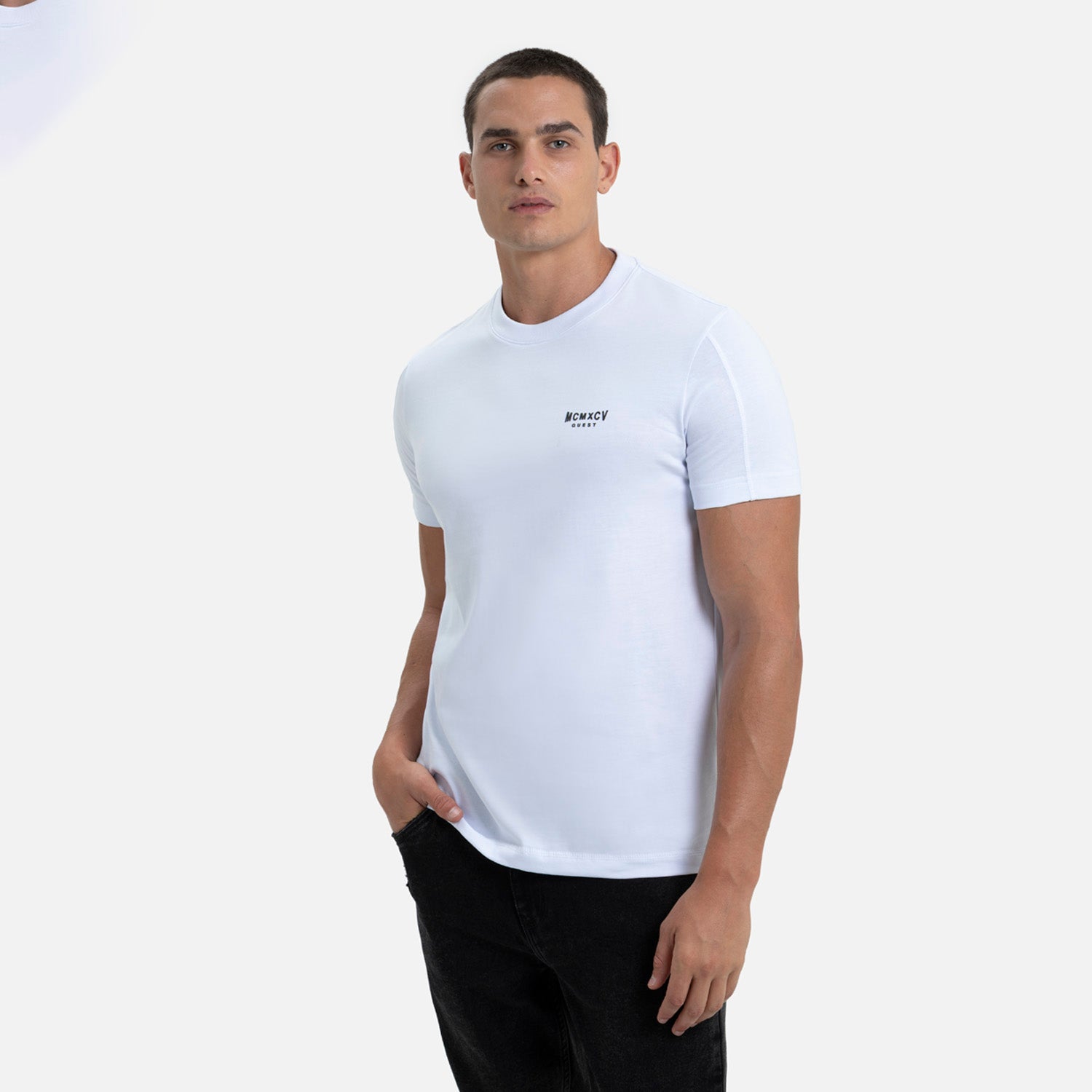CAMISETA MANGA CORTA COLOR BLANCO OPTICO