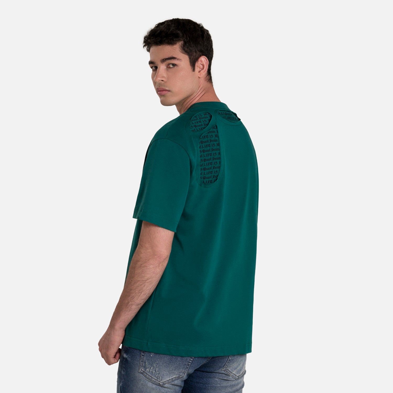 CAMISETA MANGA CORTA COLOR VERDE TORMENTA