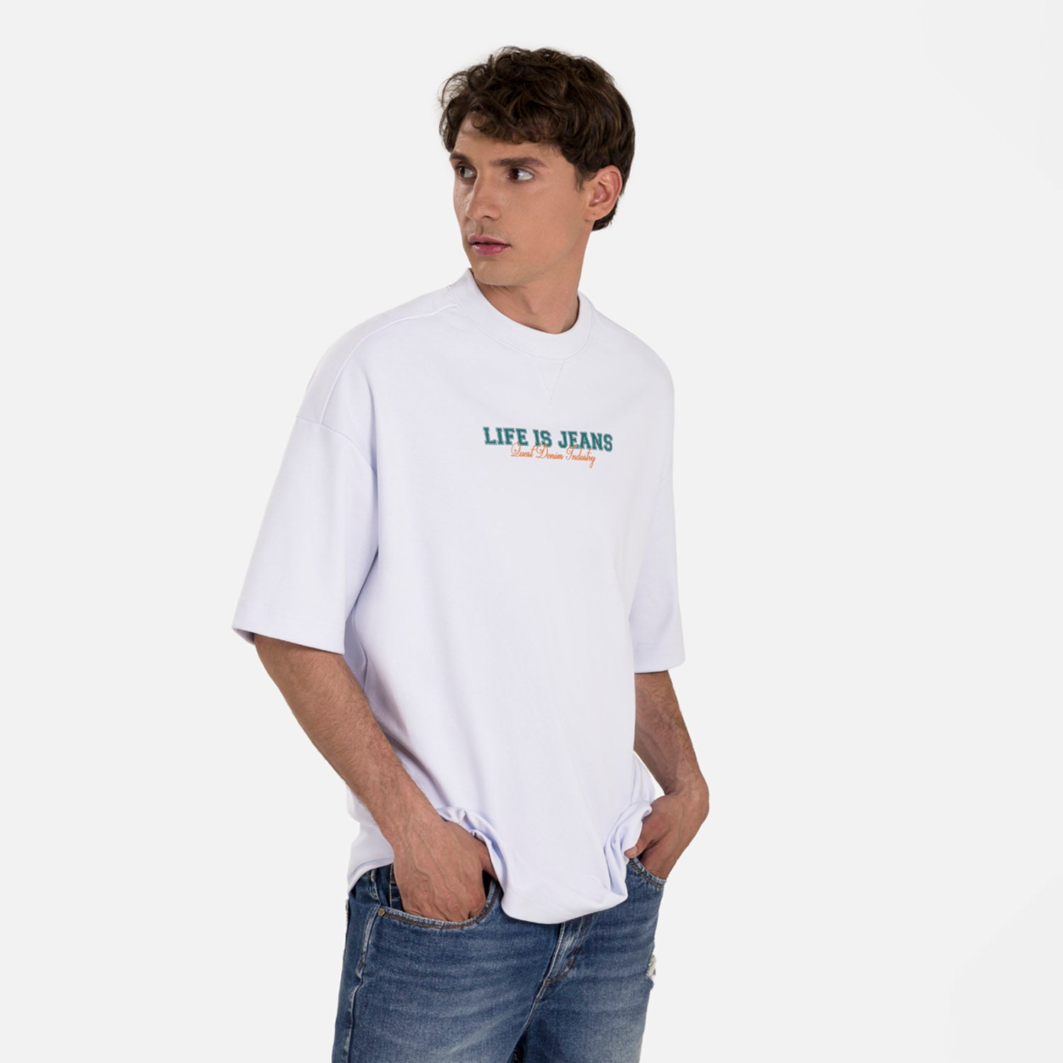 CAMISETA MANGA CORTA COLOR BLANCO OPTICO – Quest Colombia