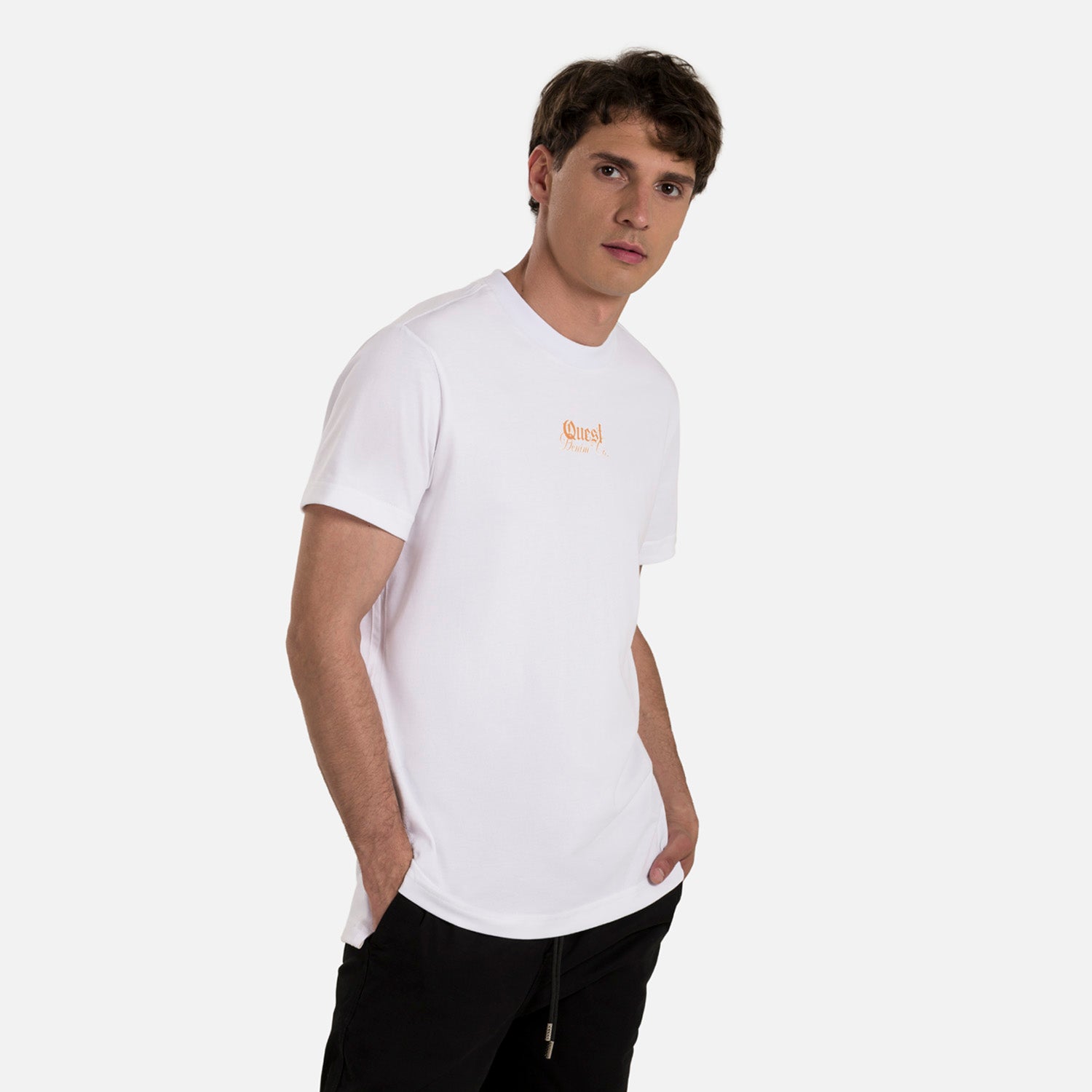 CAMISETA MANGA CORTA COLOR BLANCO OPTICO – Quest Colombia