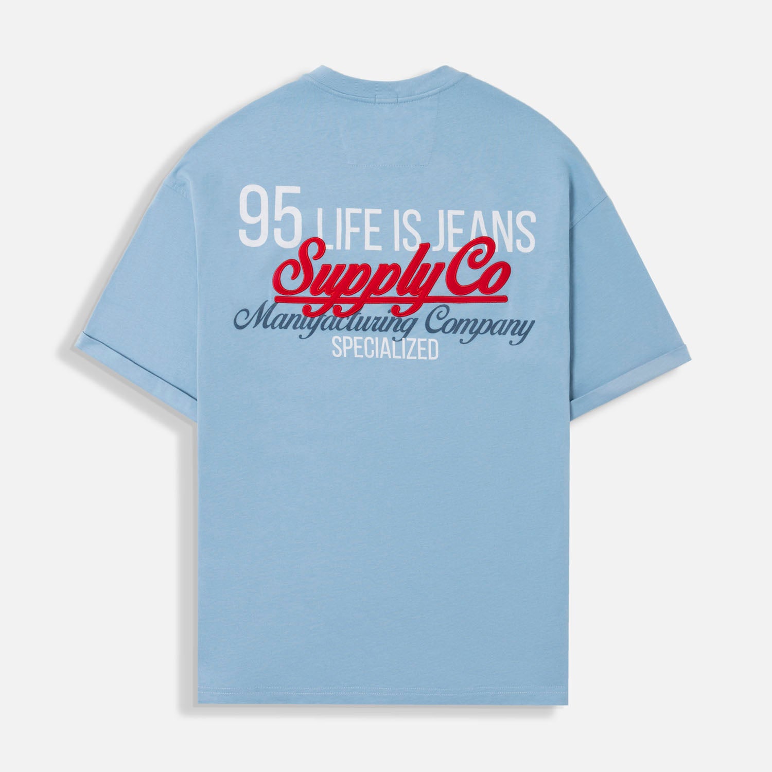 CAMISETA MANGA CORTA COLOR AZUL GLACIAR