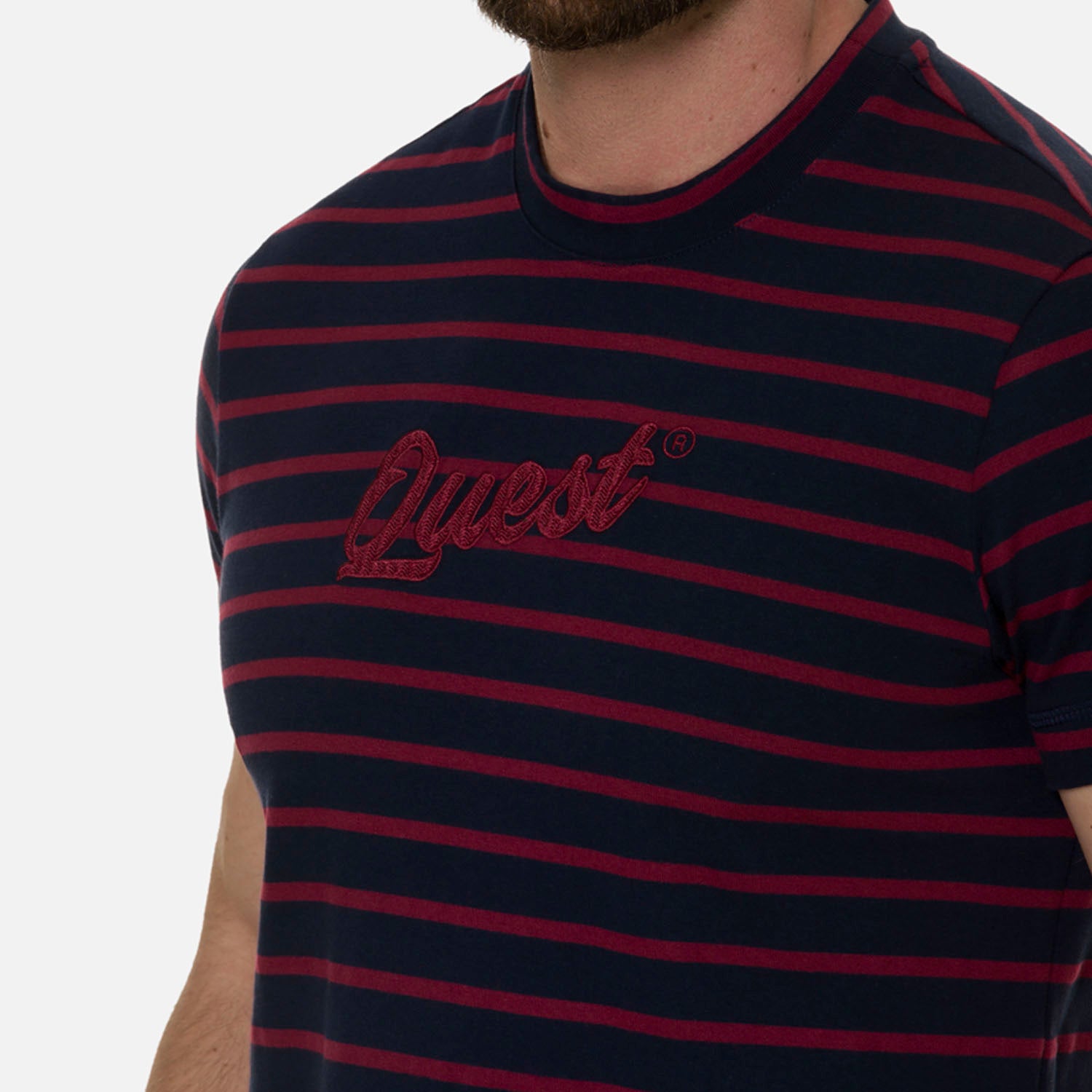 CAMISETA MANGA CORTA COLOR AZUL OSCURO - ROJO