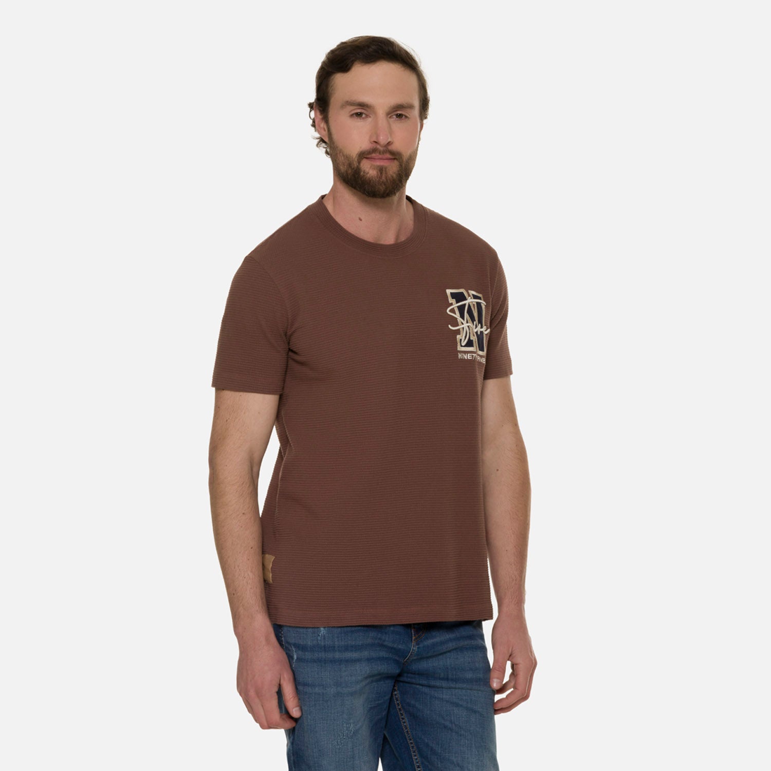 CAMISETA MANGA CORTA COLOR CAFE