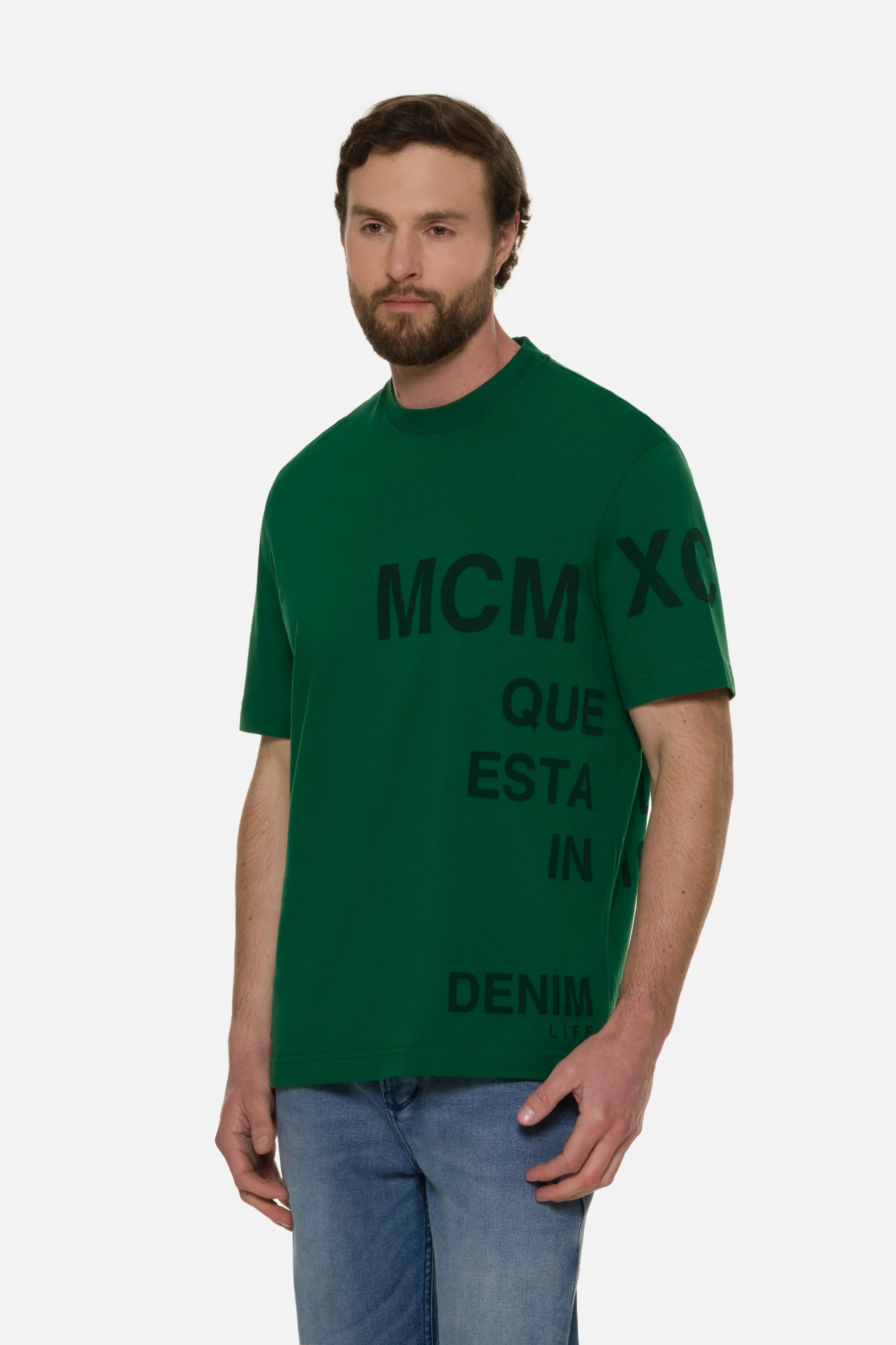 CAMISETA MANGA CORTA COLOR VERDE PRADERA