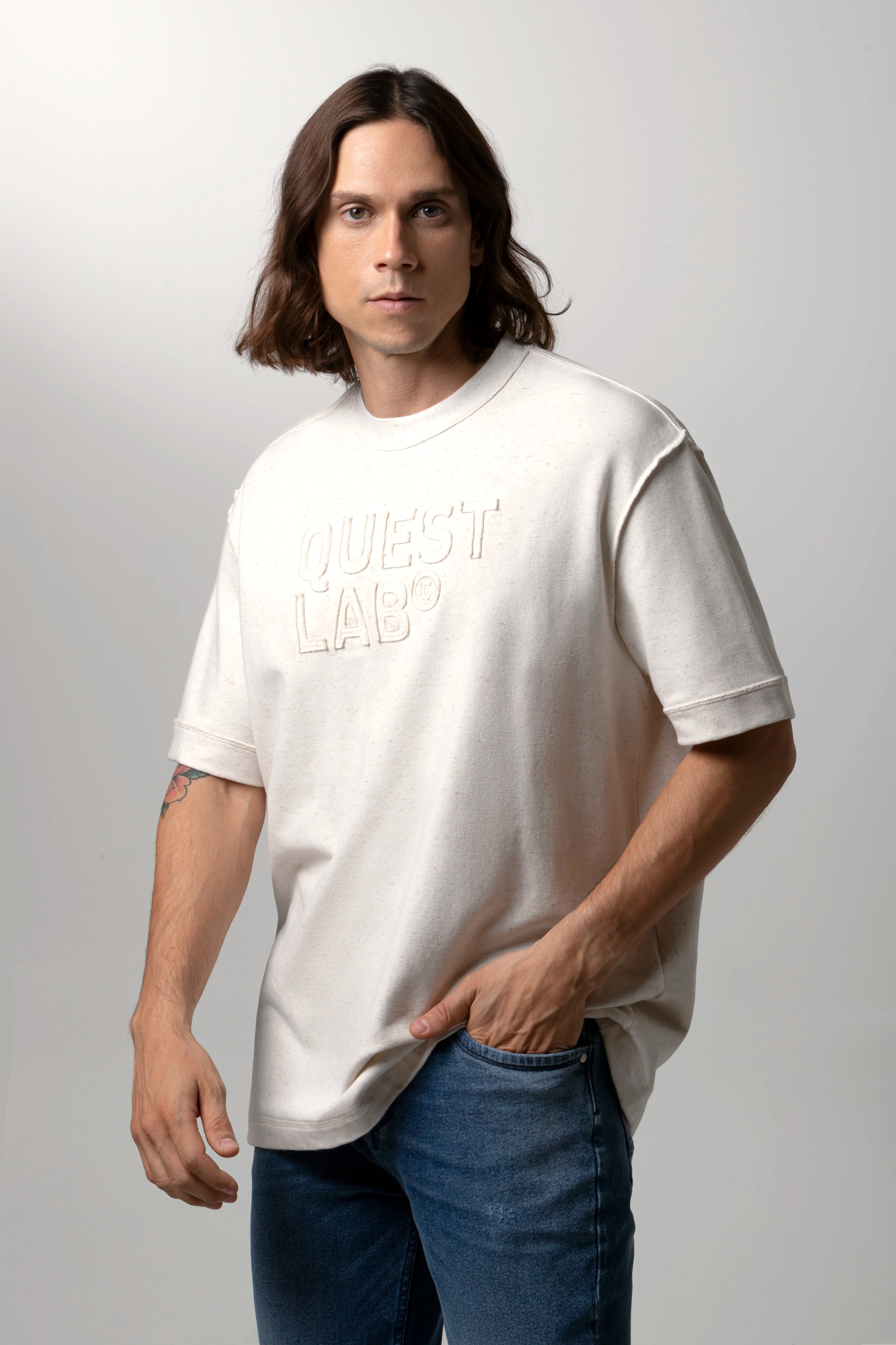 CAMISETA MANGA CORTA COLOR IVORY