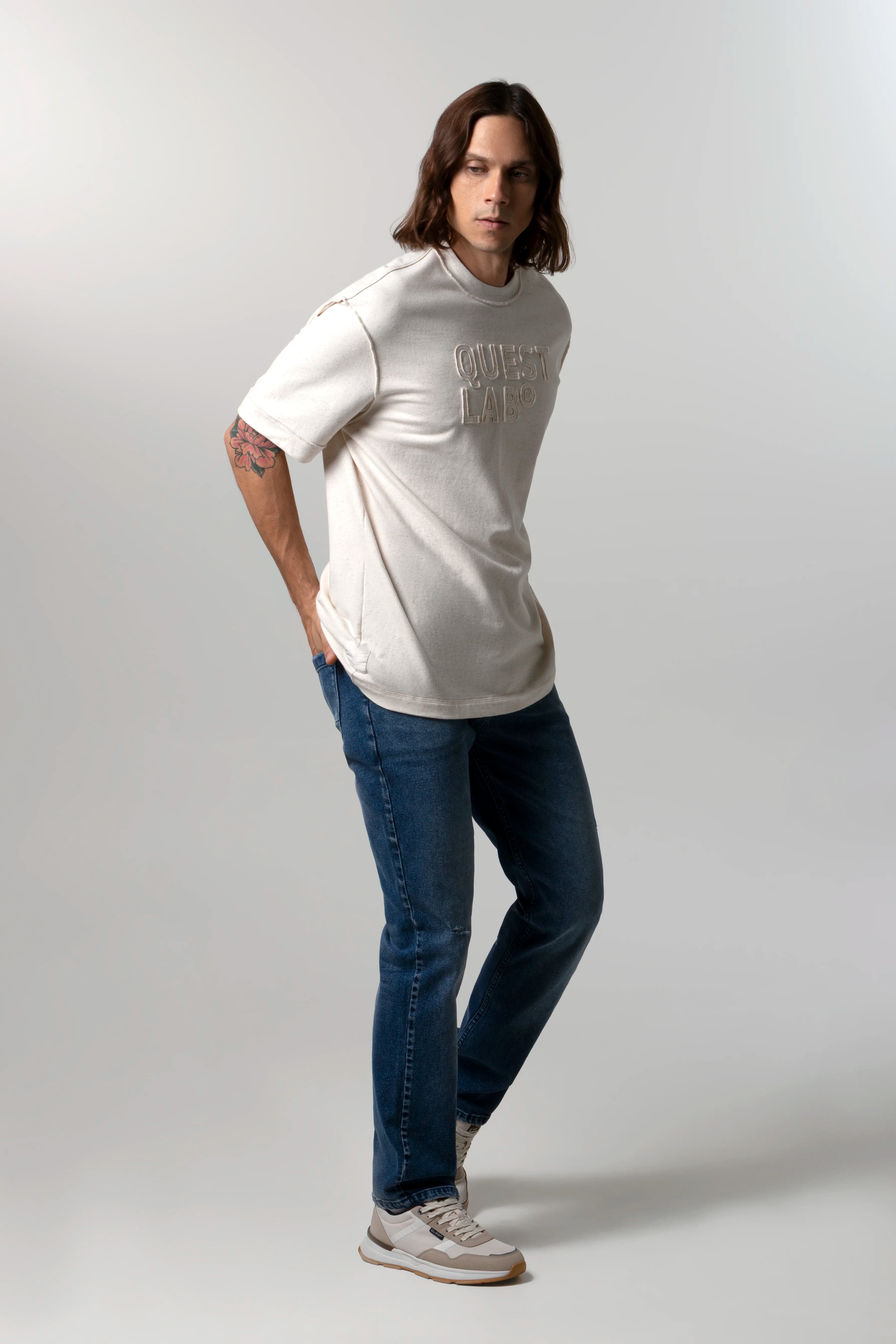 CAMISETA MANGA CORTA COLOR IVORY