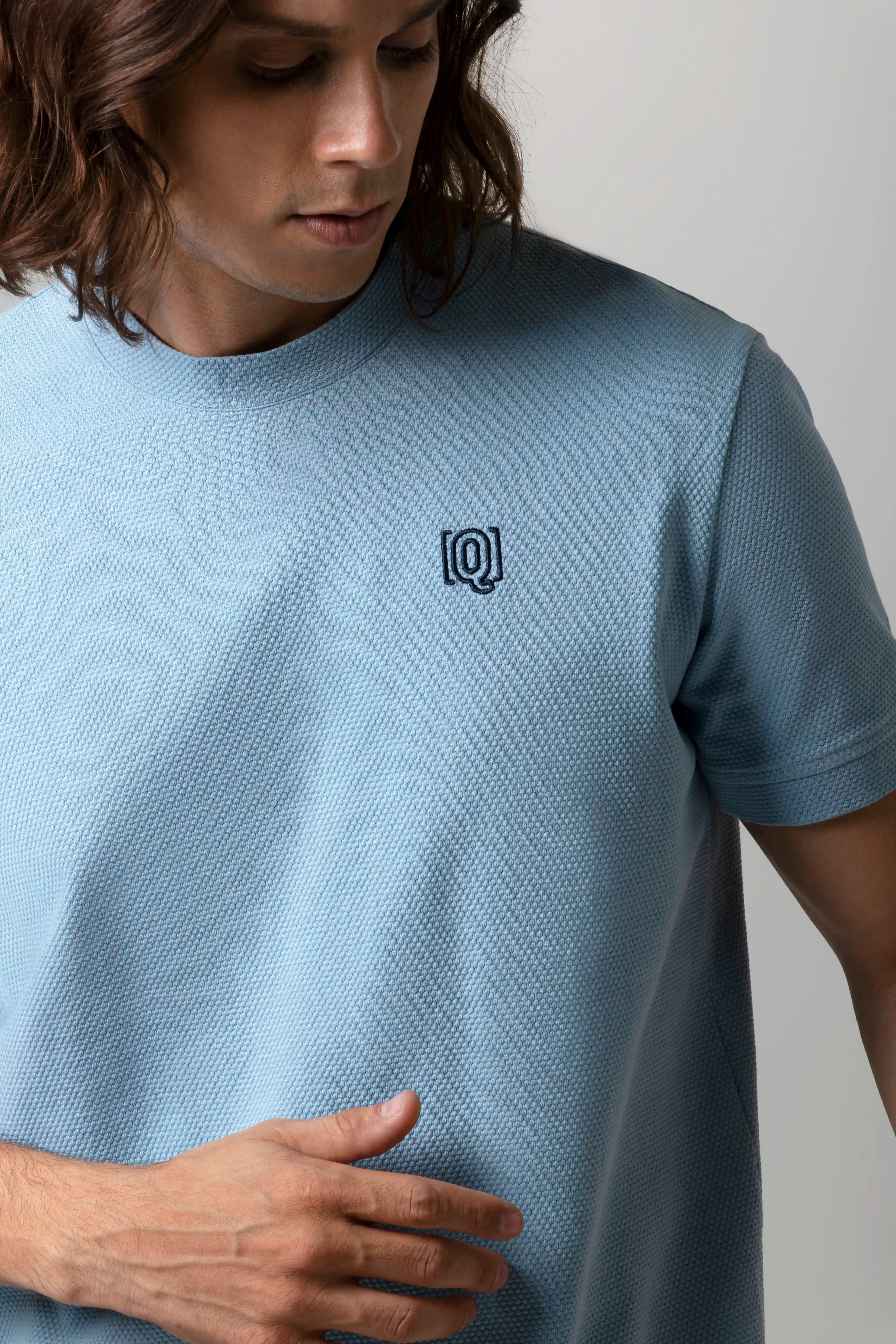 CAMISETA MANGA CORTA COLOR AZUL GLACIAR