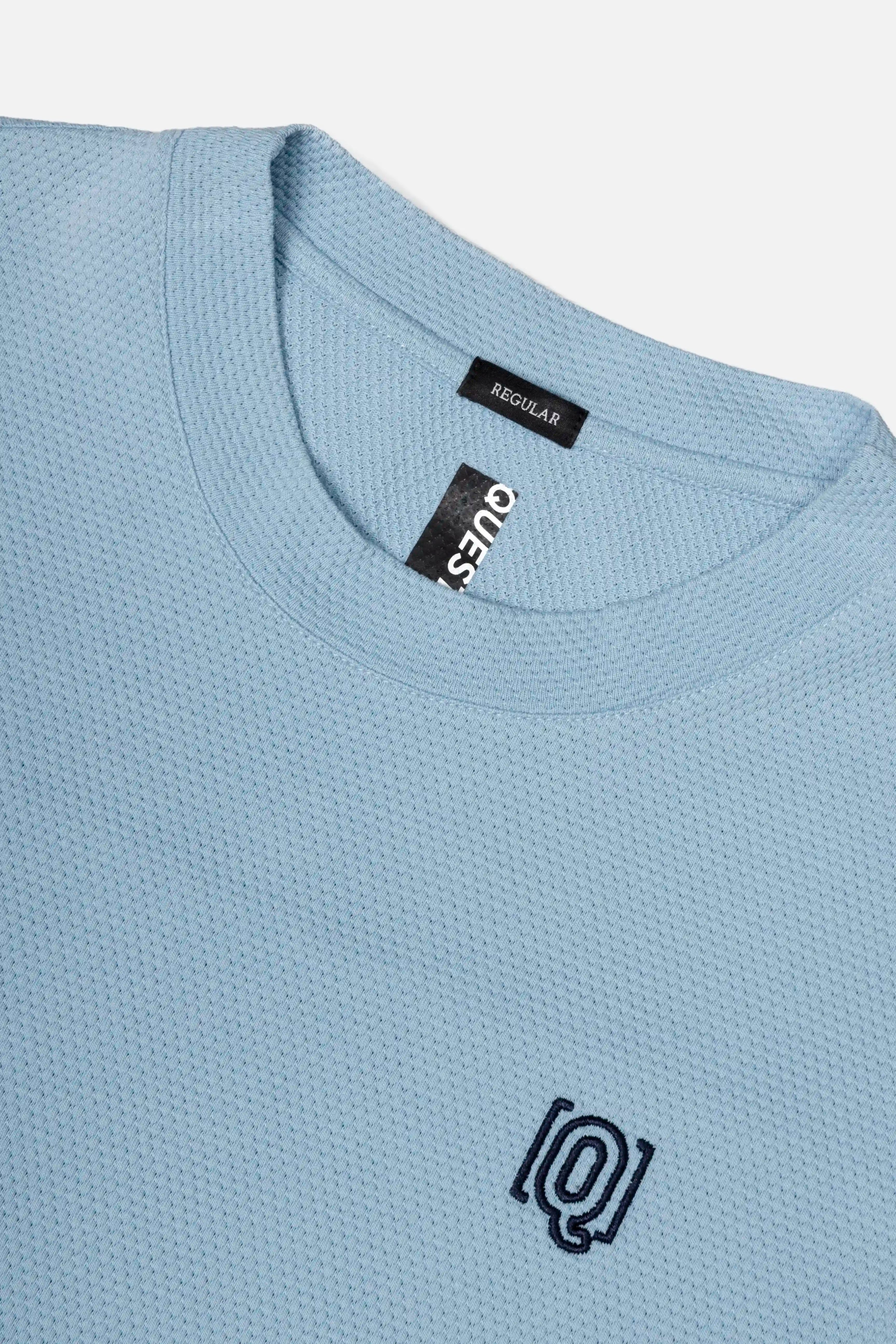 CAMISETA MANGA CORTA COLOR AZUL GLACIAR