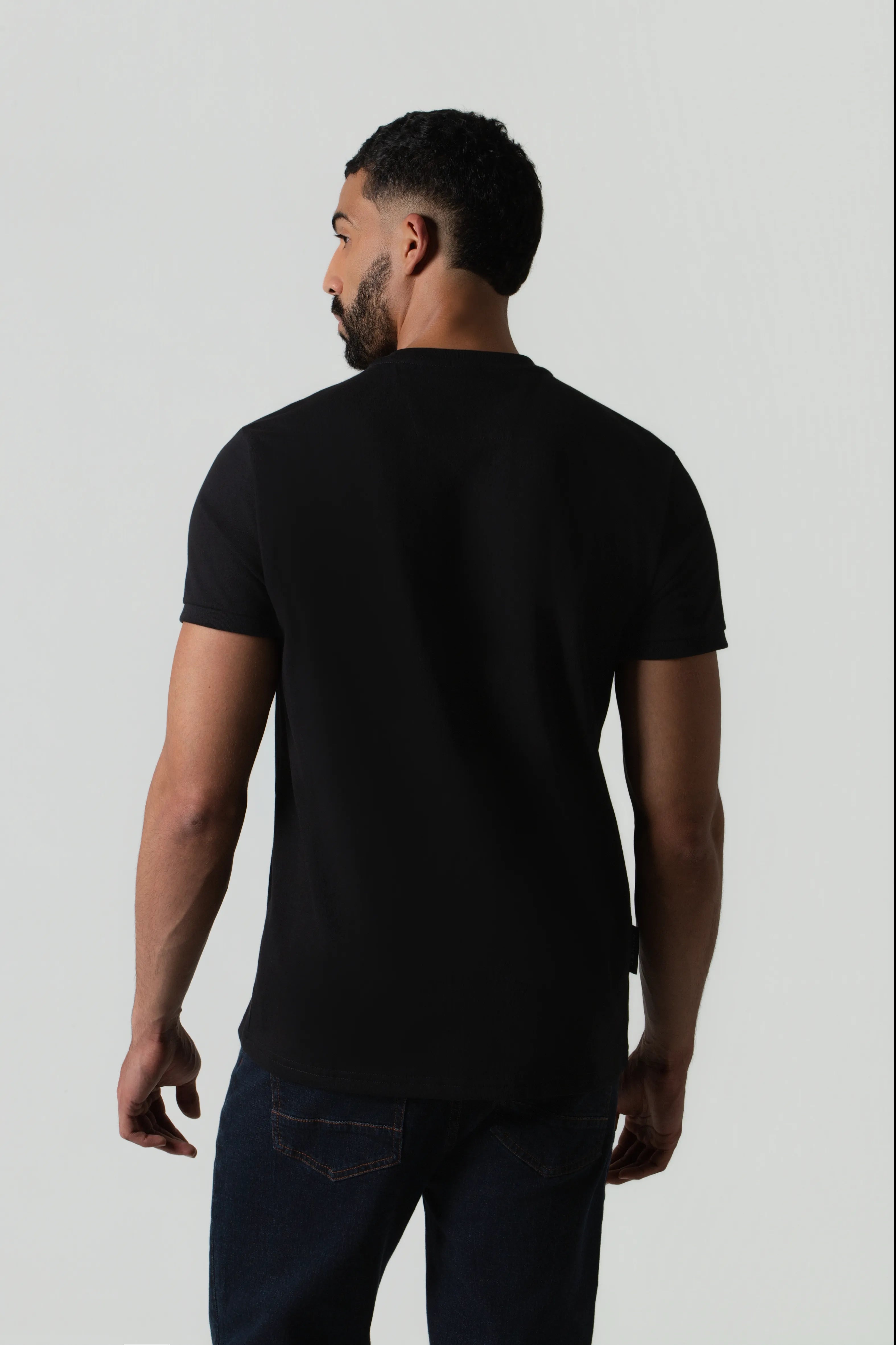 CAMISETA MANGA CORTA COLOR NEGRO