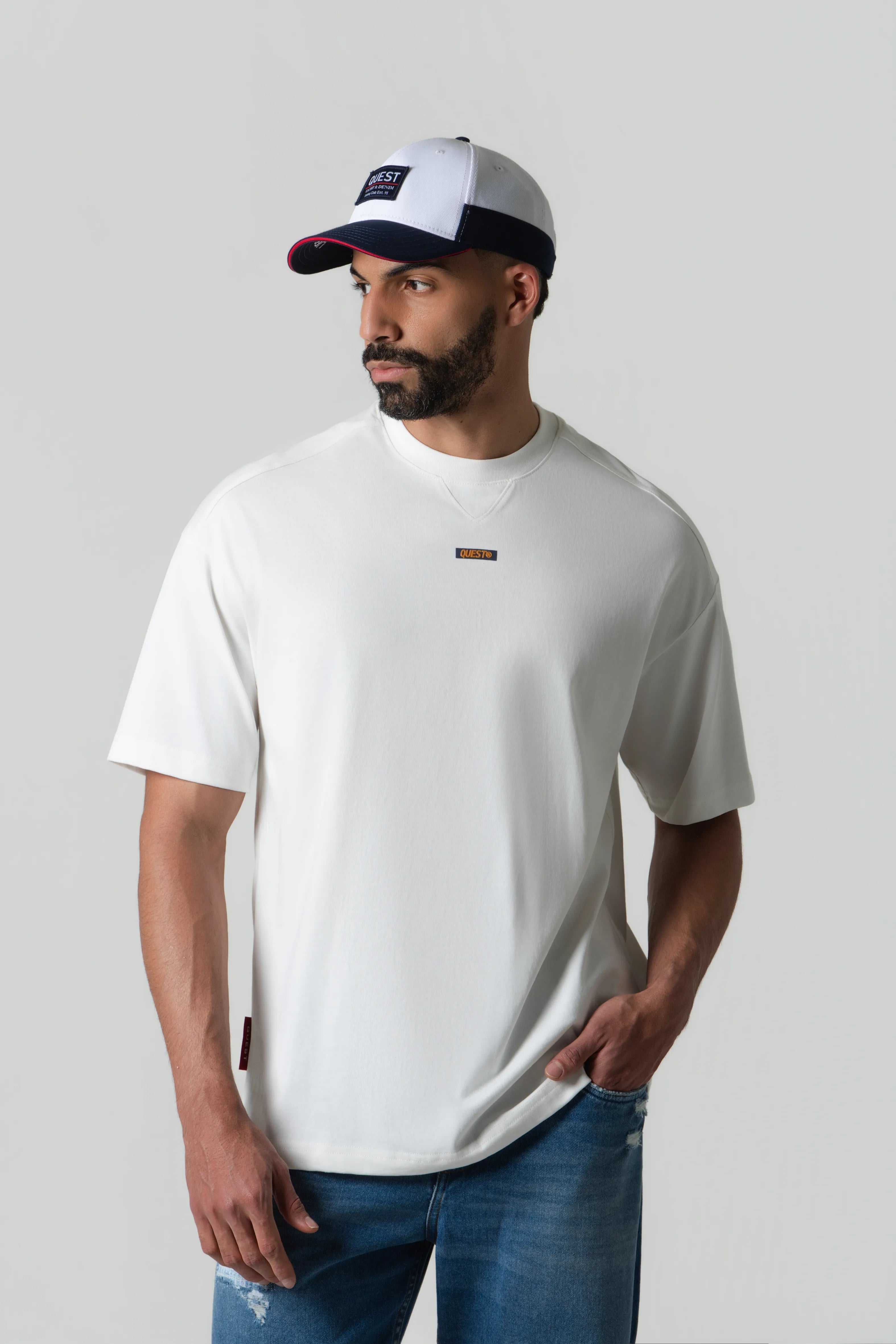 CAMISETA MANGA CORTA COLOR IVORY – Quest Colombia