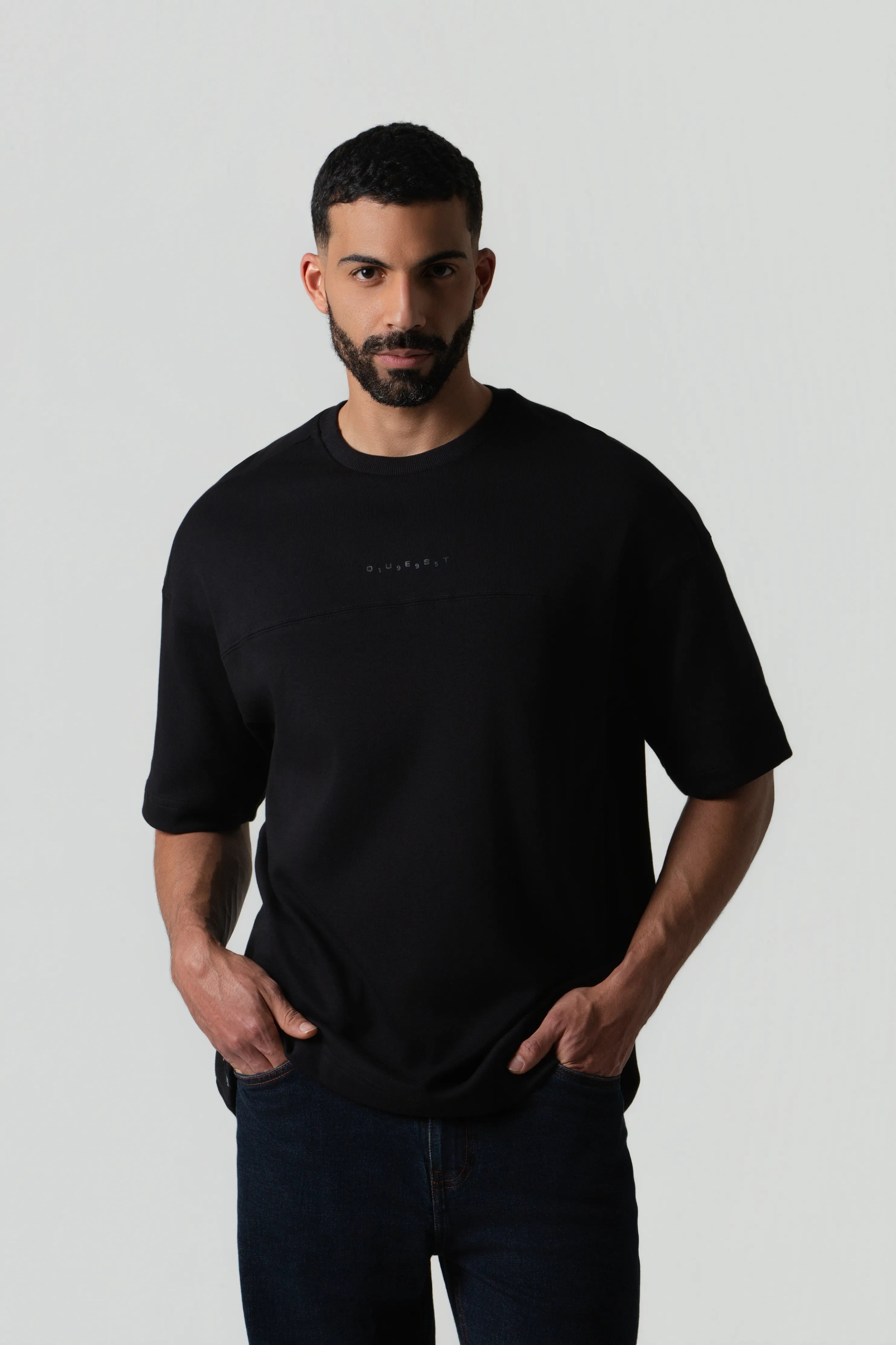 CAMISETA MANGA CORTA COLOR NEGRO – Quest Colombia