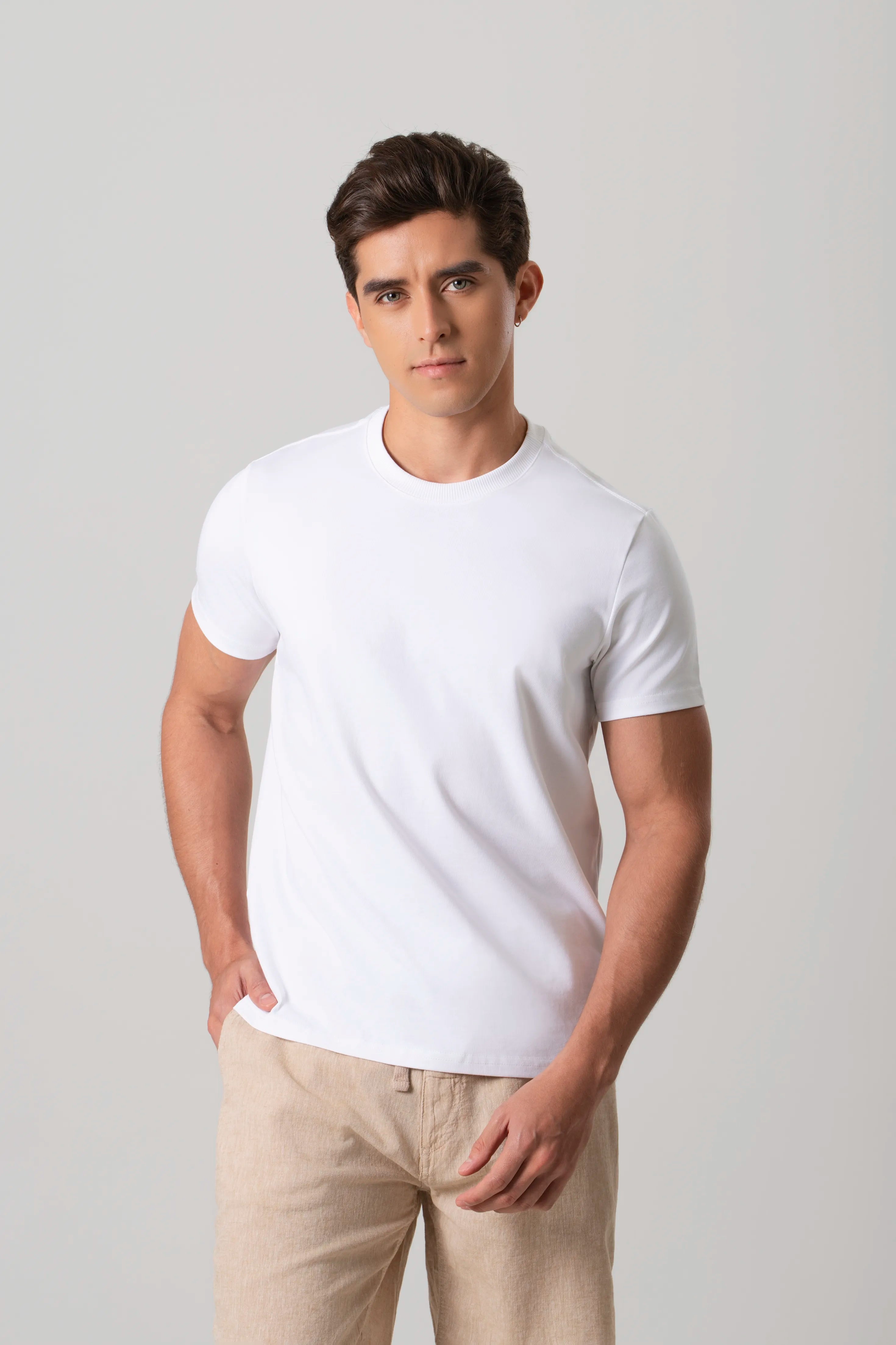CAMISETA MANGA CORTA COLOR BLANCO BLANCO