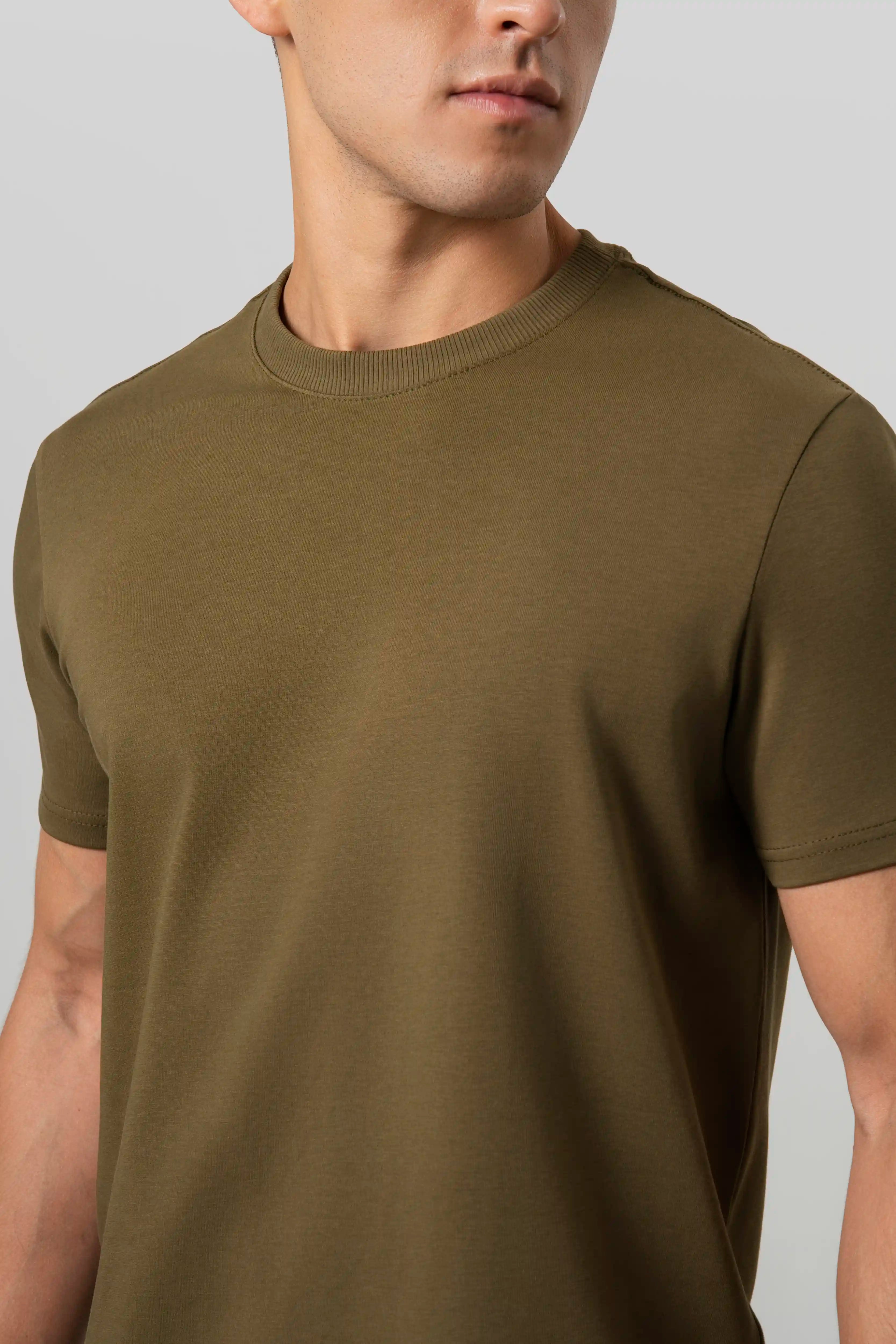 CAMISETA MANGA CORTA COLOR DARK OLIVA