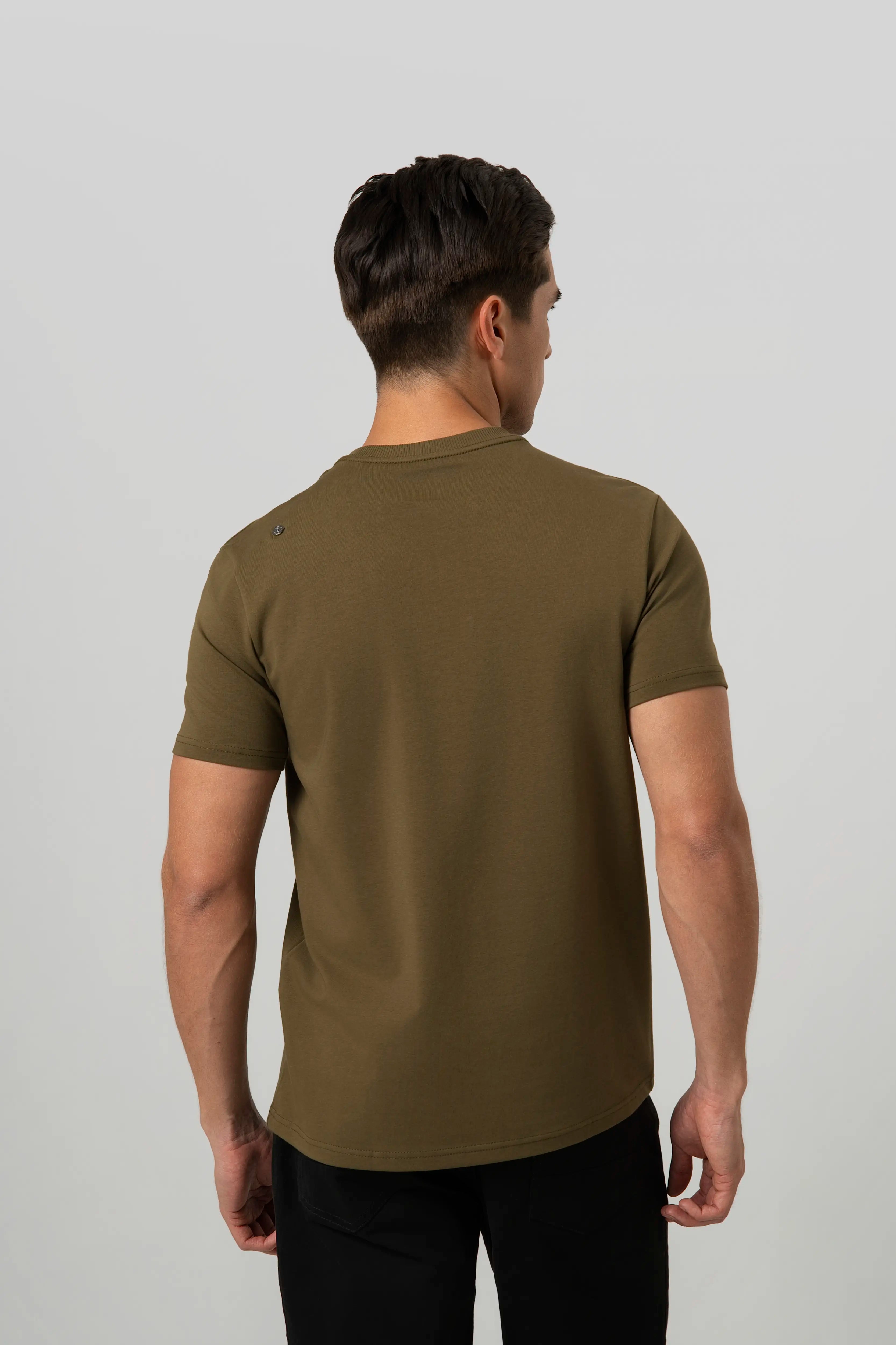CAMISETA MANGA CORTA COLOR DARK OLIVA