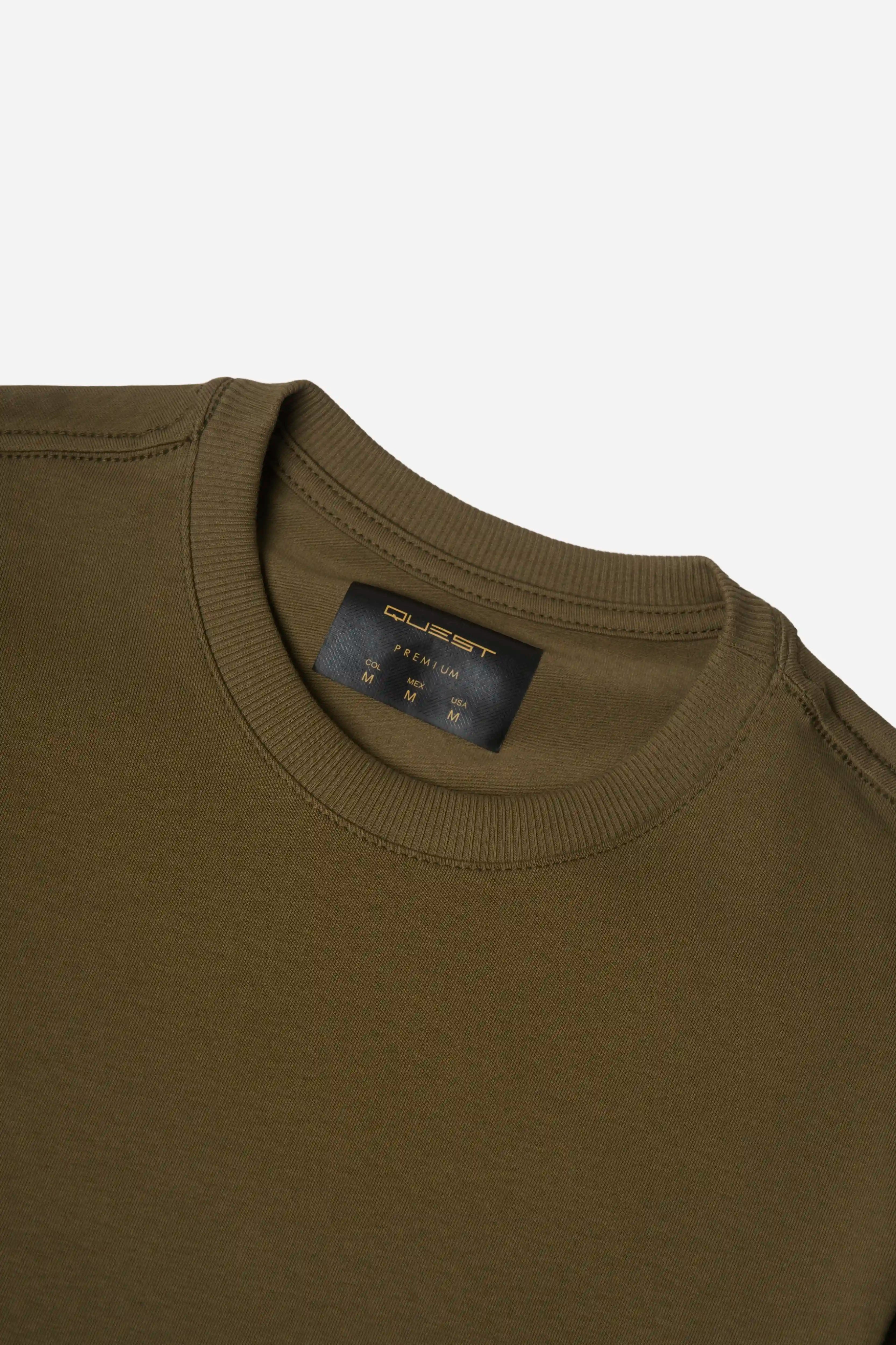 CAMISETA MANGA CORTA COLOR DARK OLIVA
