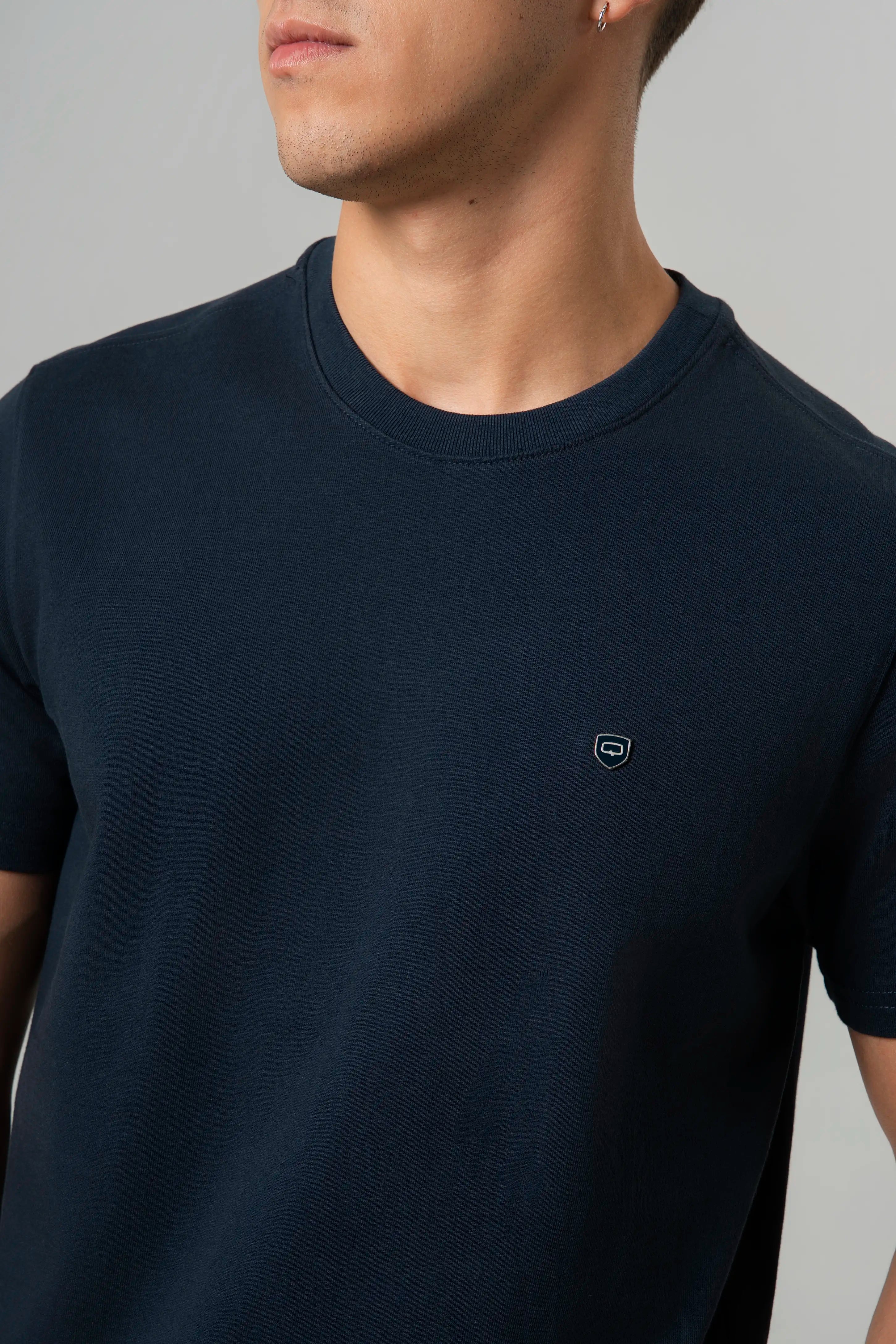 CAMISETA MANGA CORTA COLOR AZUL OSCURO