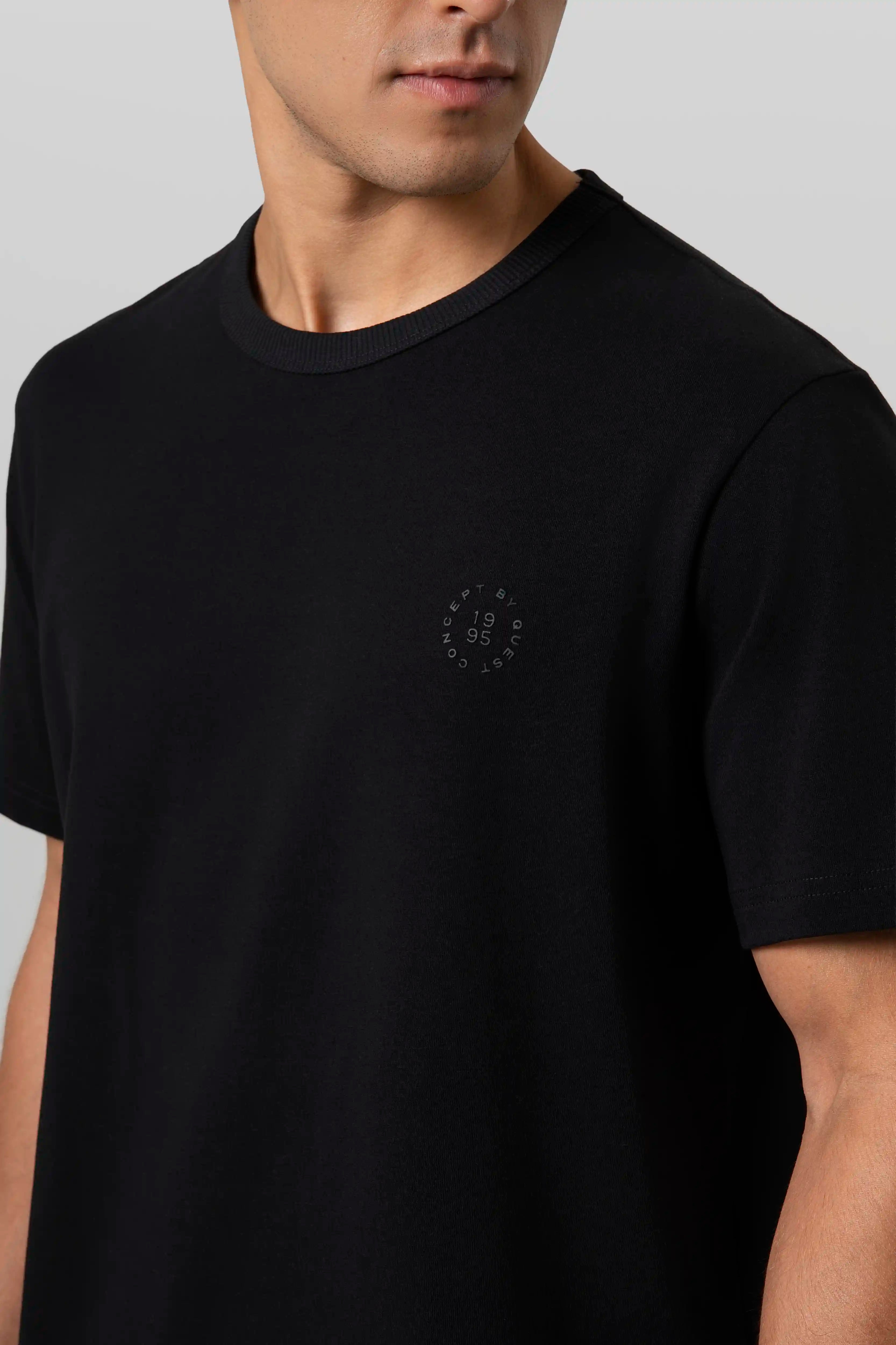 CAMISETA MANGA CORTA COLOR NEGRO