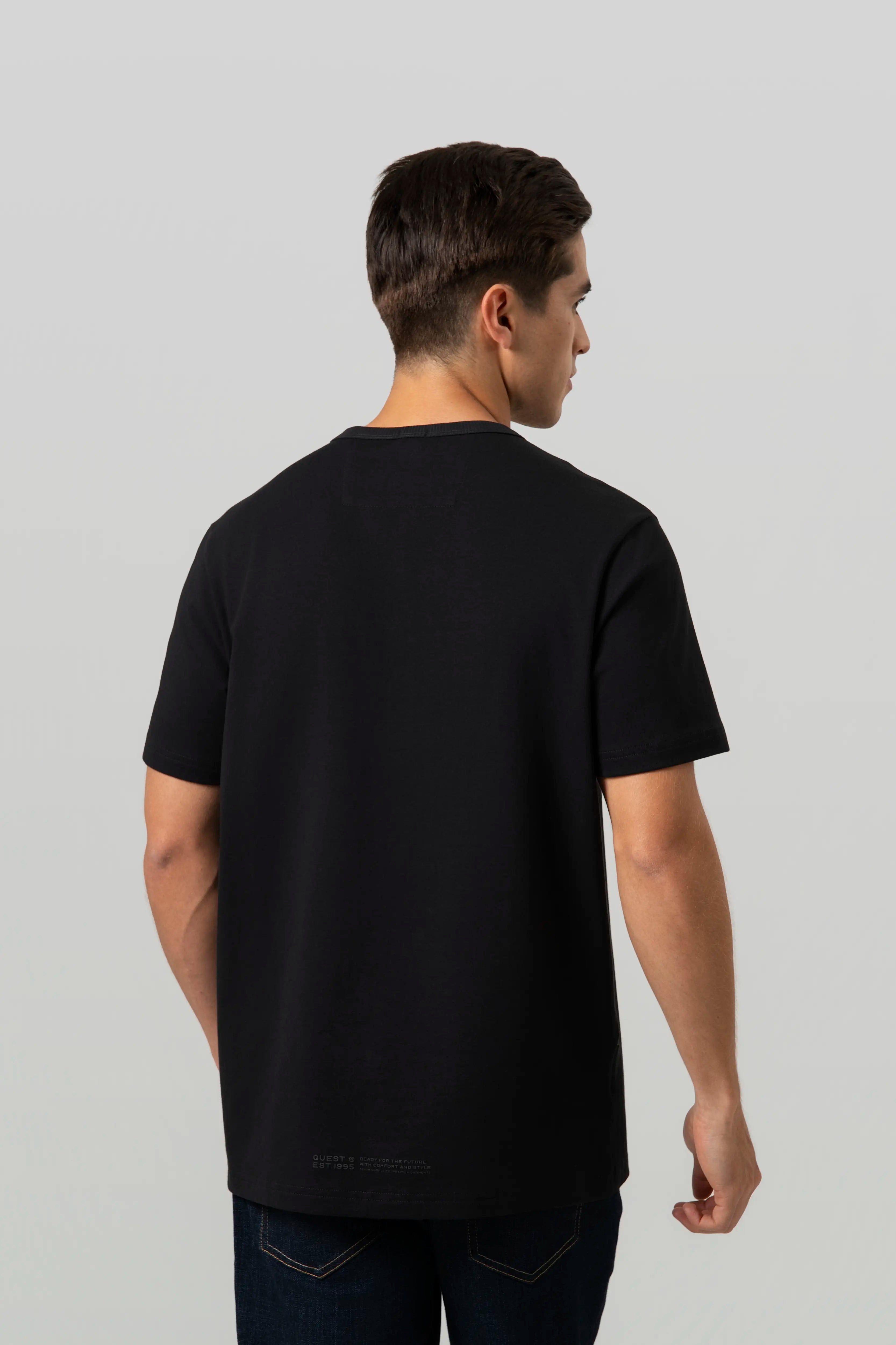 CAMISETA MANGA CORTA COLOR NEGRO