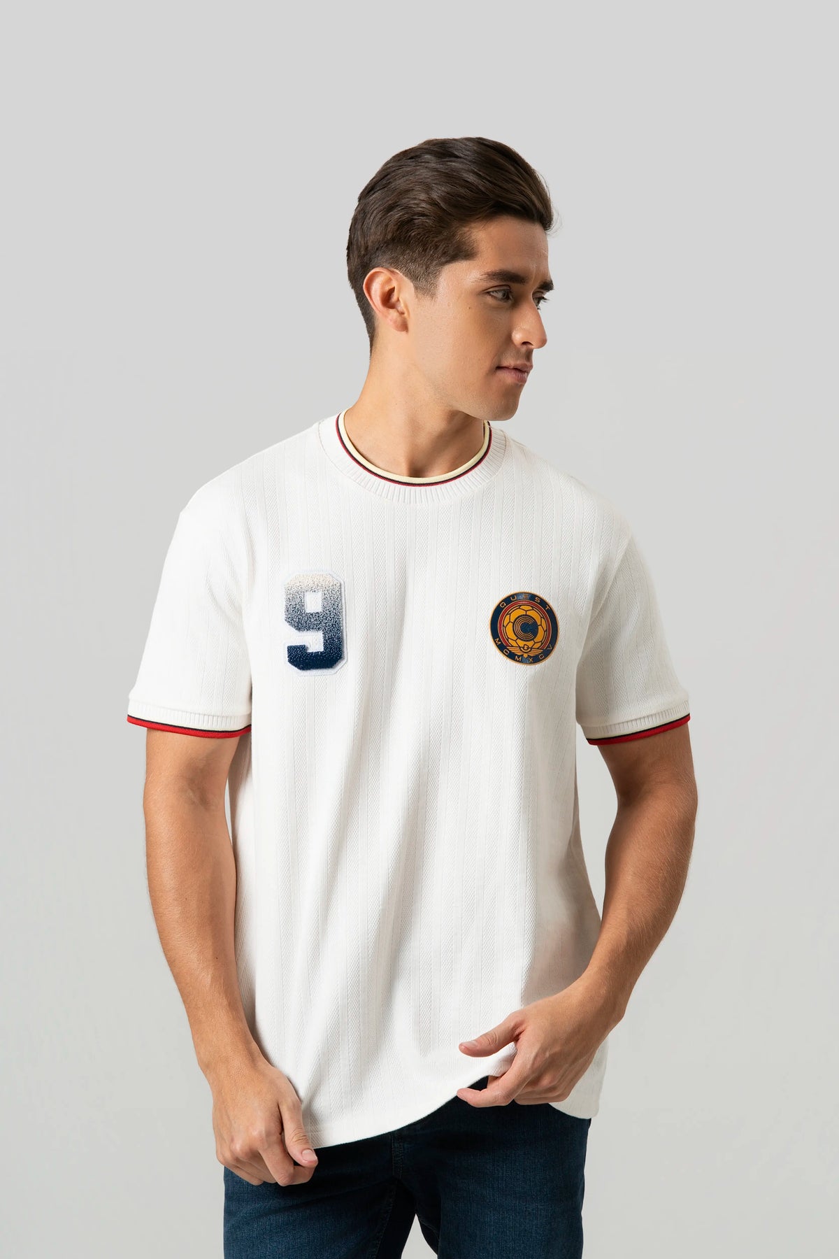 CAMISETA COLOMBIA MANGA CORTA COLOR IVORY
