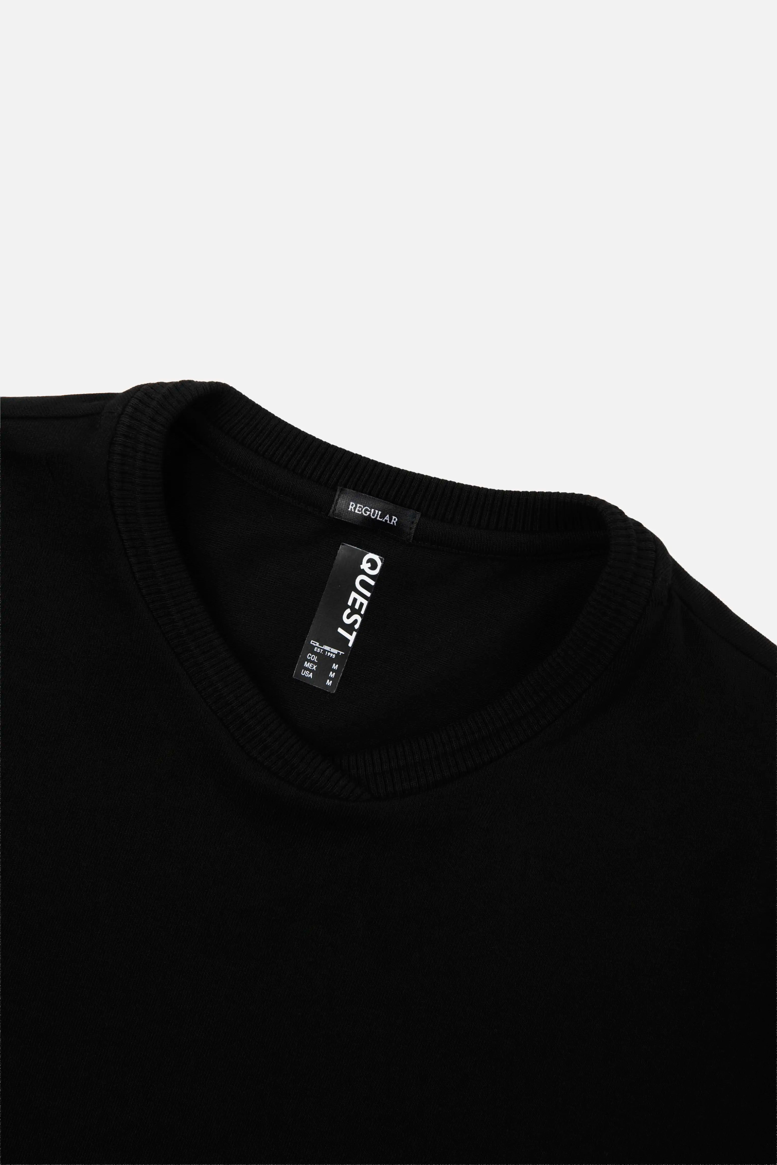 CAMISETA MANGA CORTA COLOR NEGRO