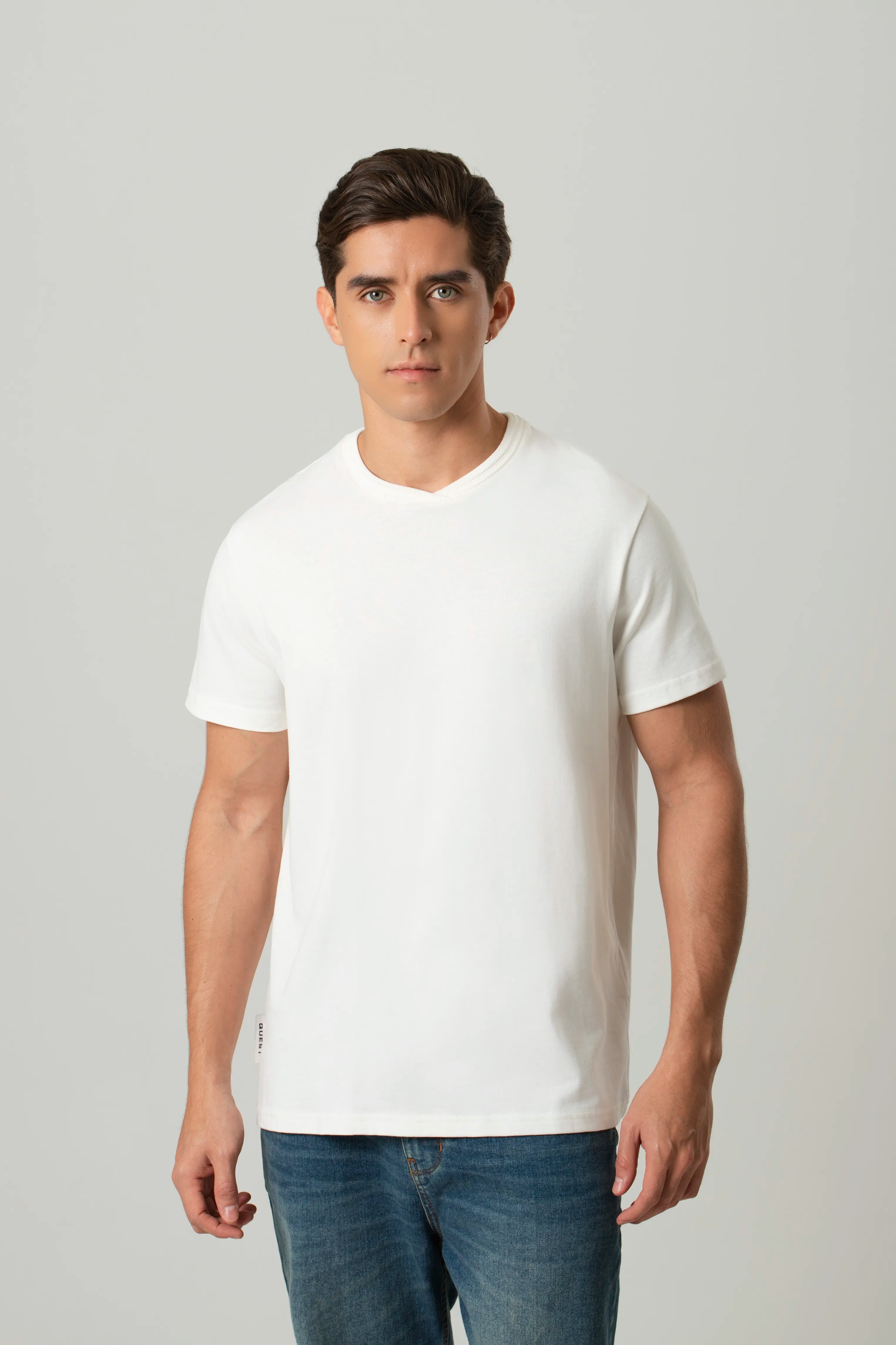 CAMISETA MANGA CORTA COLOR IVORY – Quest Colombia