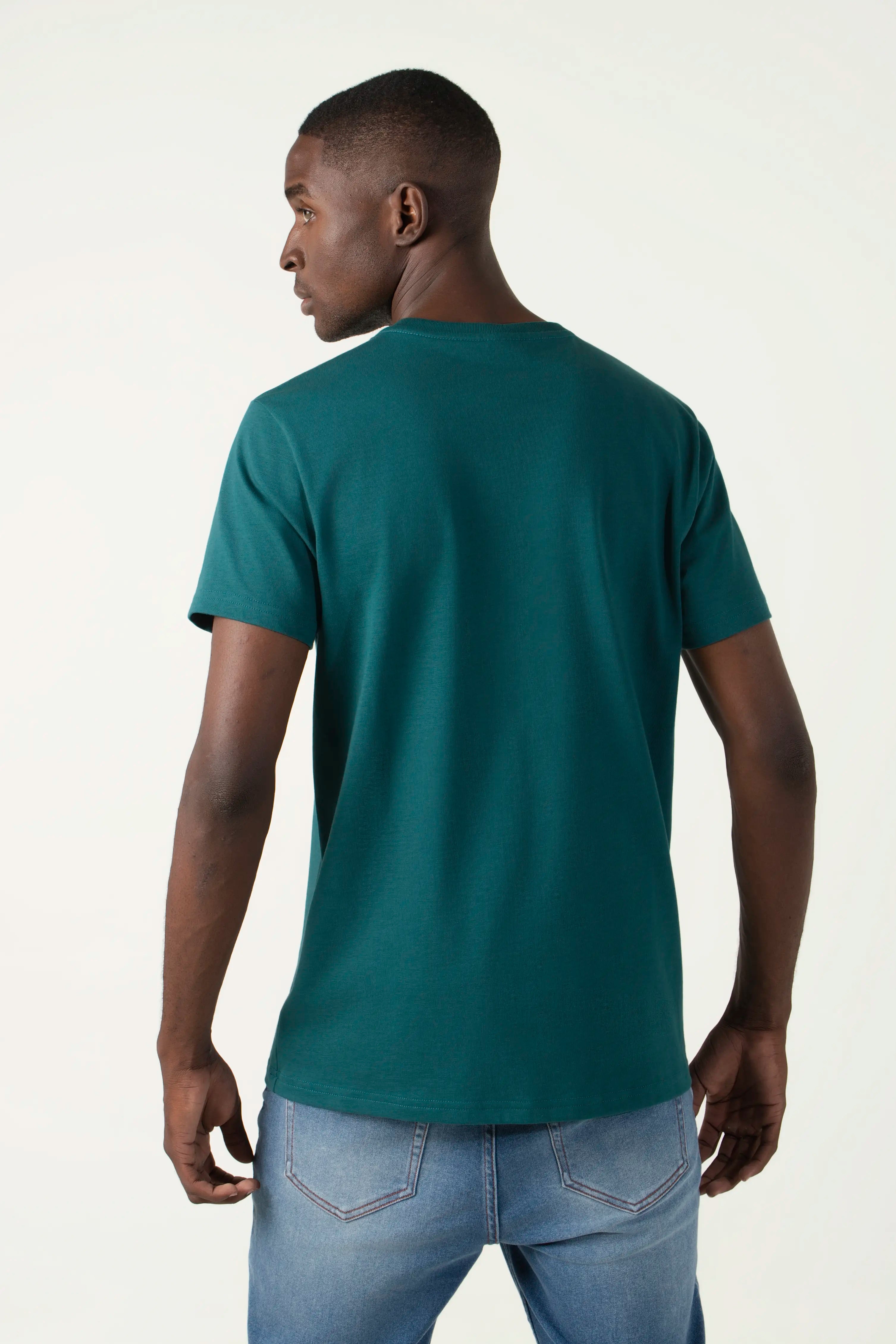 CAMISETA MANGA CORTA COLOR VERDE TEAL