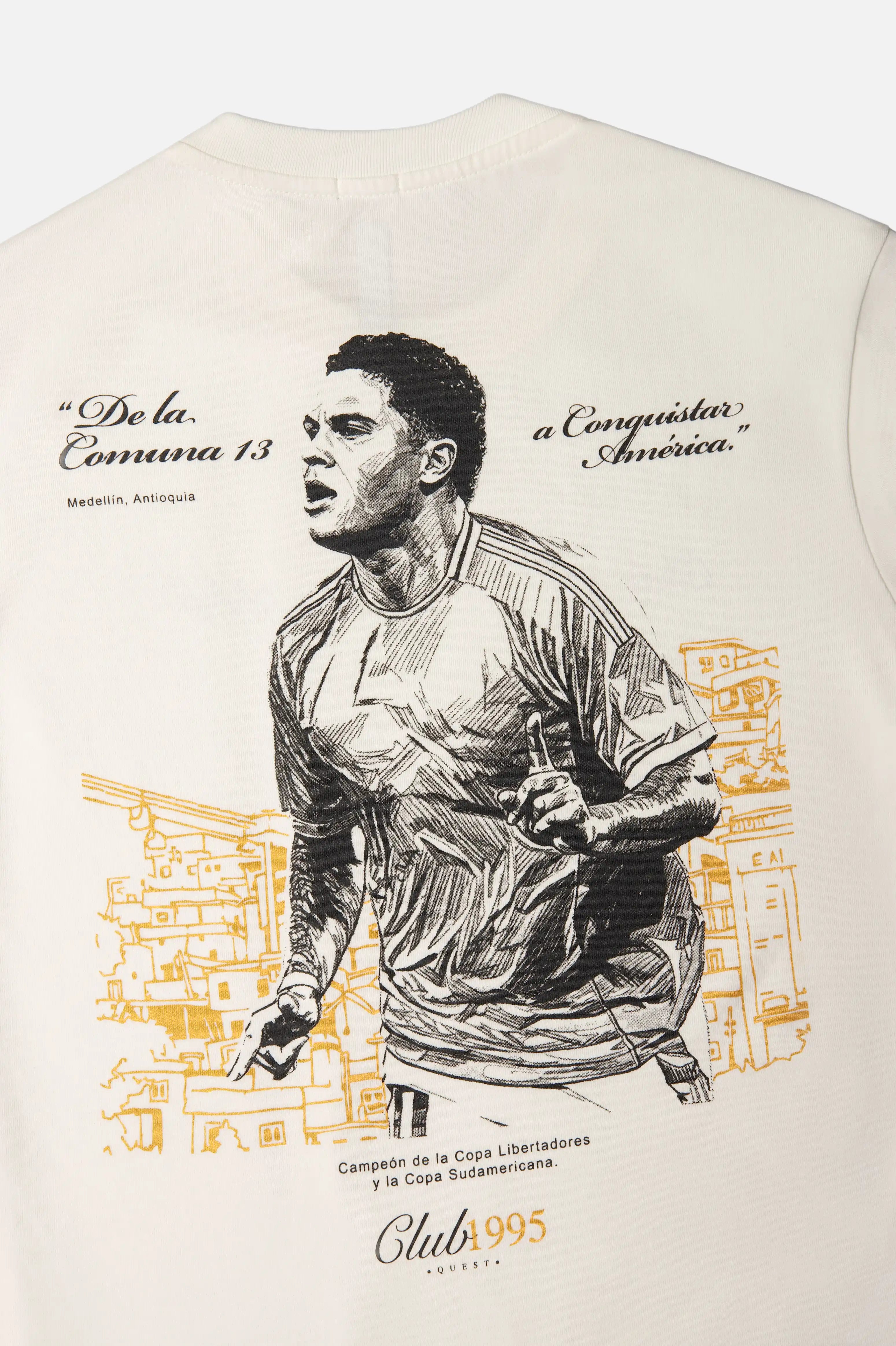 CAMISETA JUANFER QUINTERO MANGA CORTA COLOR IVORY