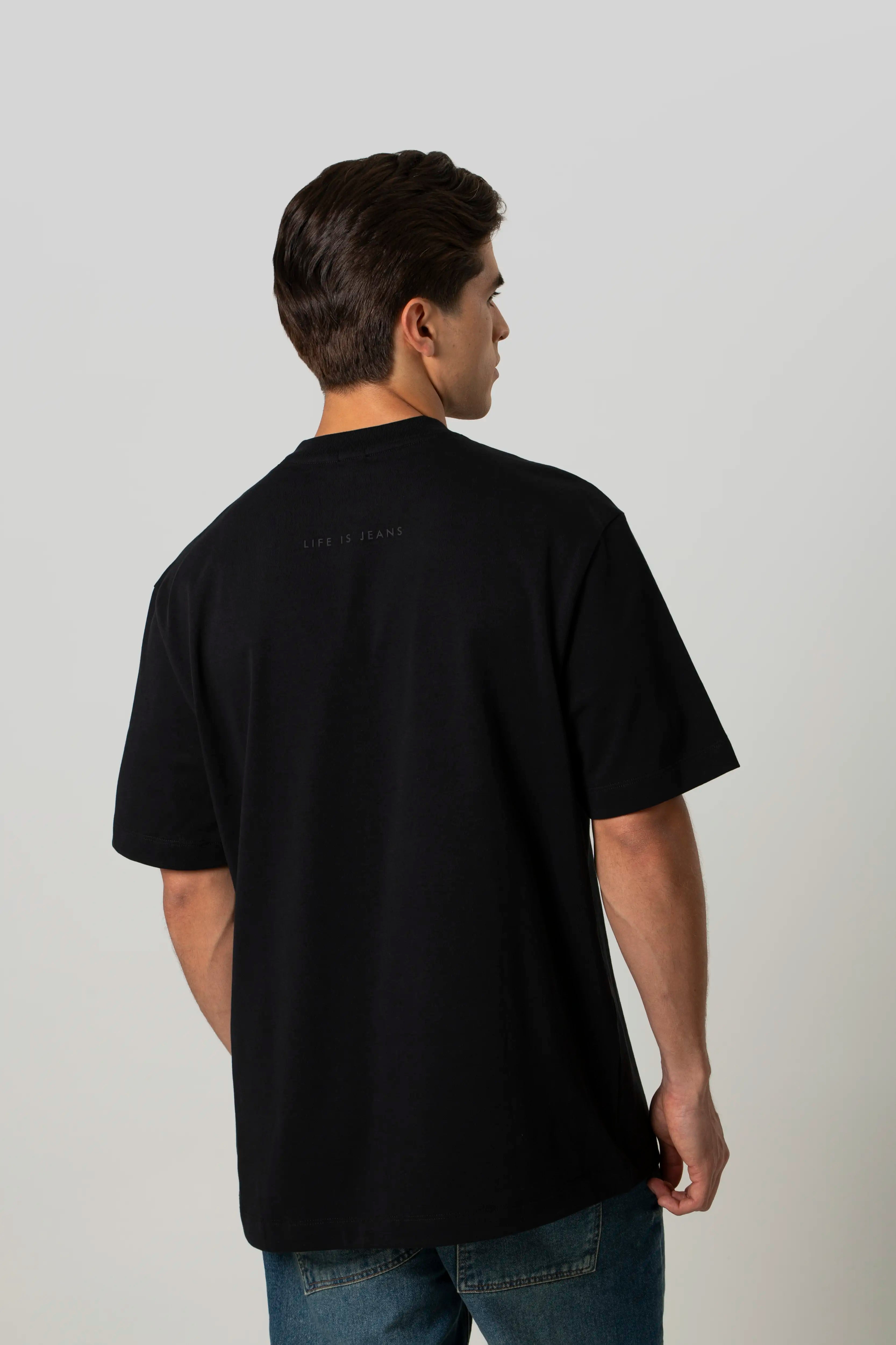 CAMISETA MANGA CORTA COLOR NEGRO