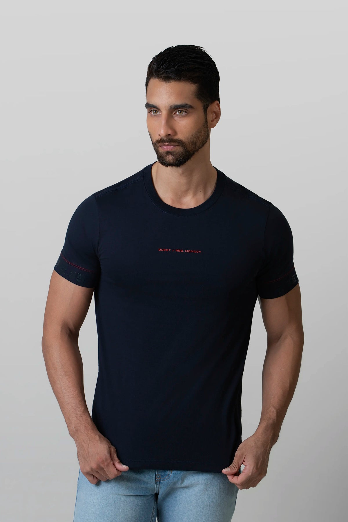 CAMISETA MANGA CORTA COLOR AZUL OSCURO