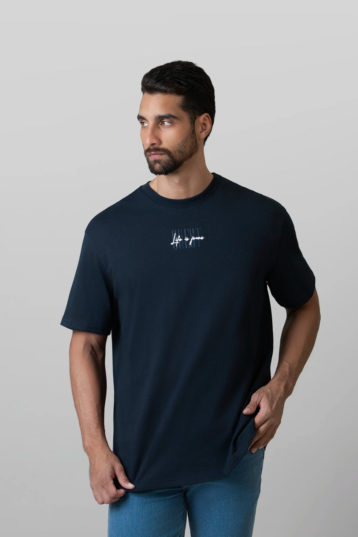 CAMISETA MANGA CORTA COLOR AZUL OSCURO