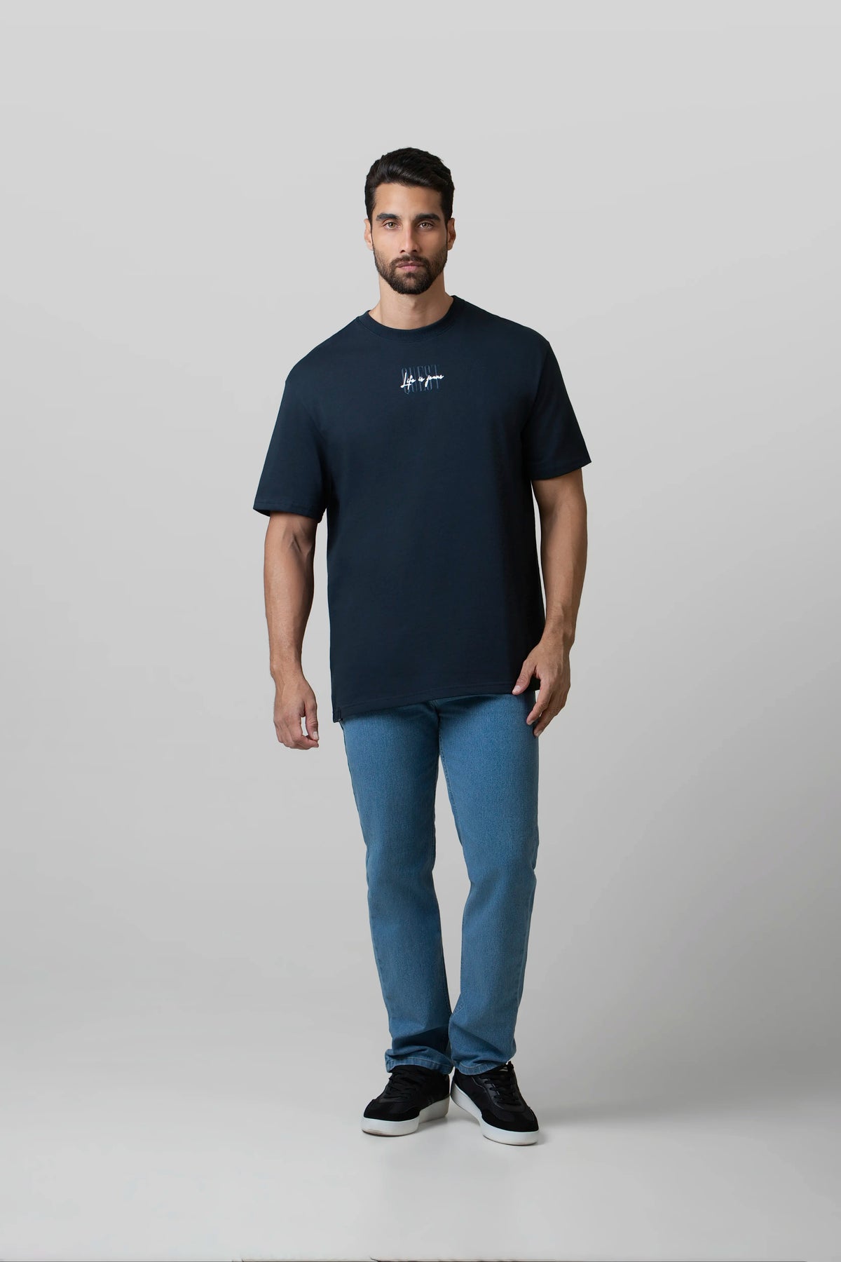CAMISETA MANGA CORTA COLOR AZUL OSCURO