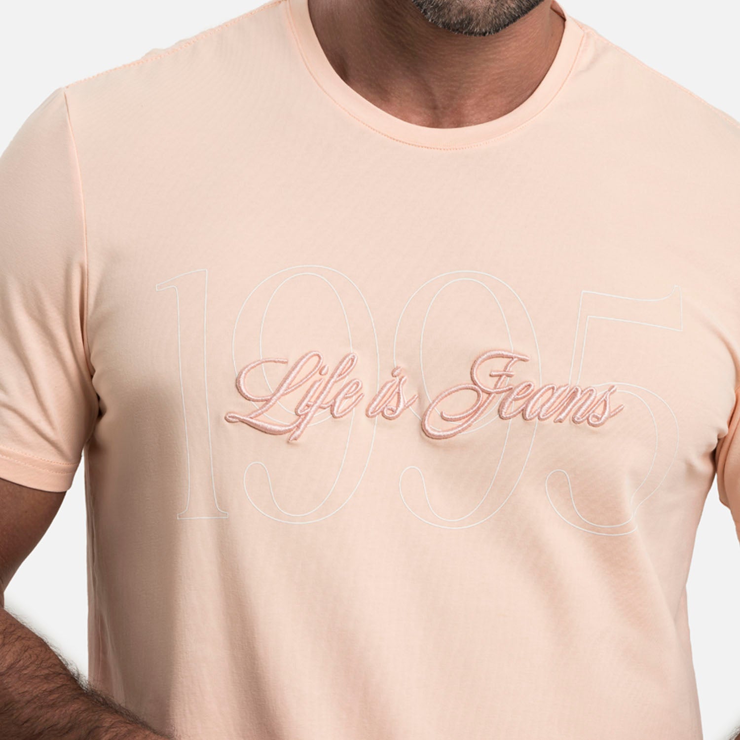 CAMISETA PREMIUM MANGA CORTA COLOR PEACH PARFAIT