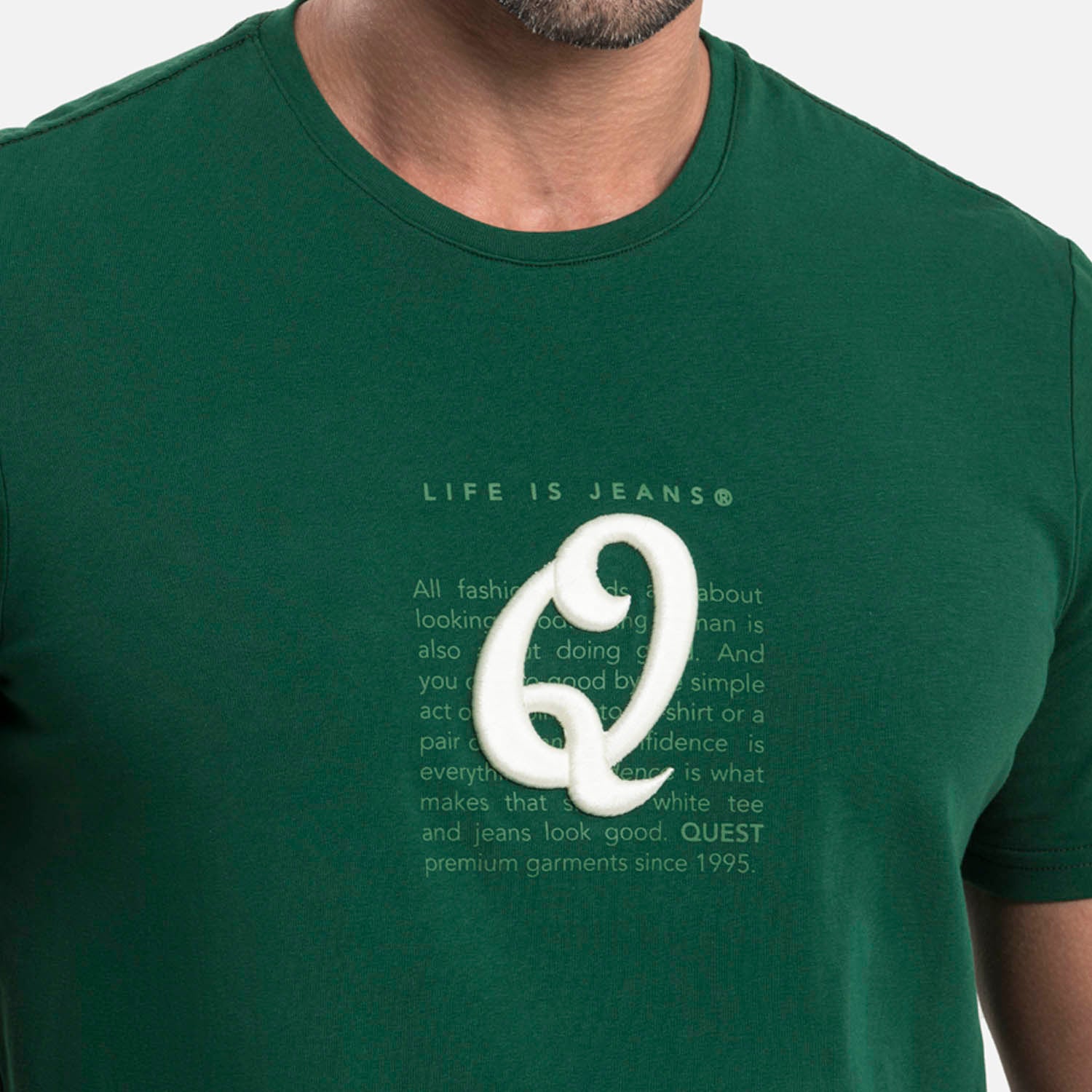 CAMISETA PREMIUM MANGA CORTA COLOR VERDE PRADERA