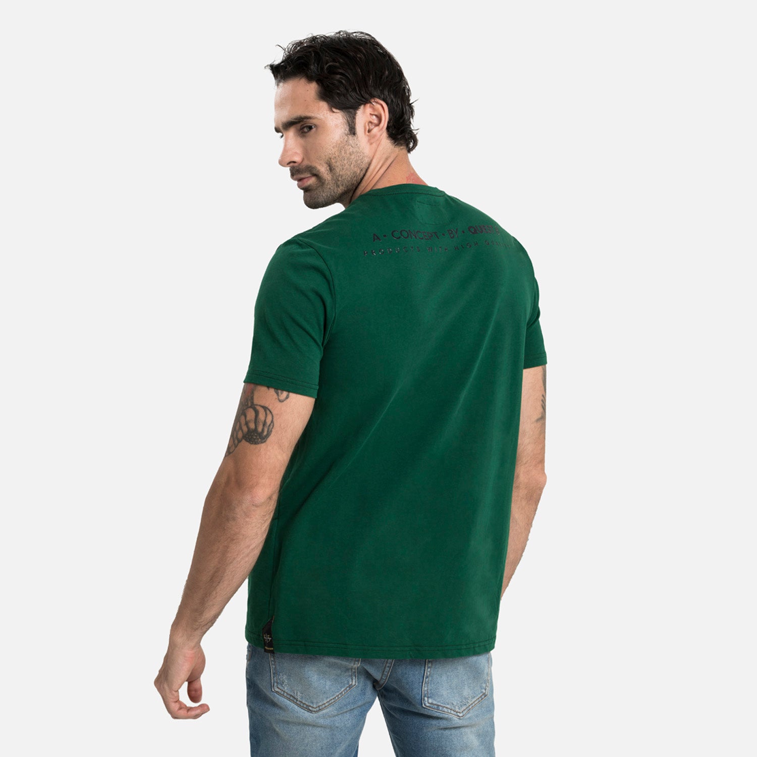 CAMISETA PREMIUM MANGA CORTA COLOR VERDE PRADERA