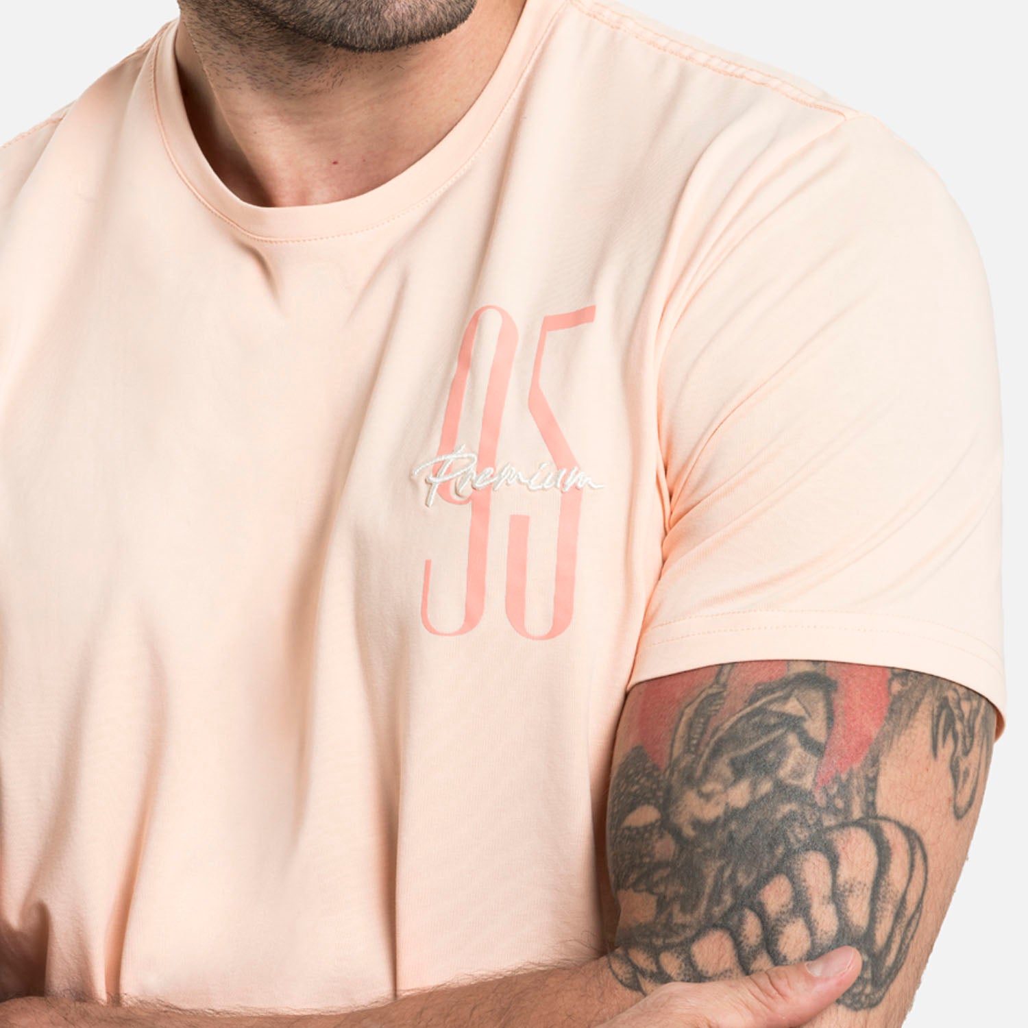 CAMISETA PREMIUM MANGA CORTA COLOR PEACH PARFAIT