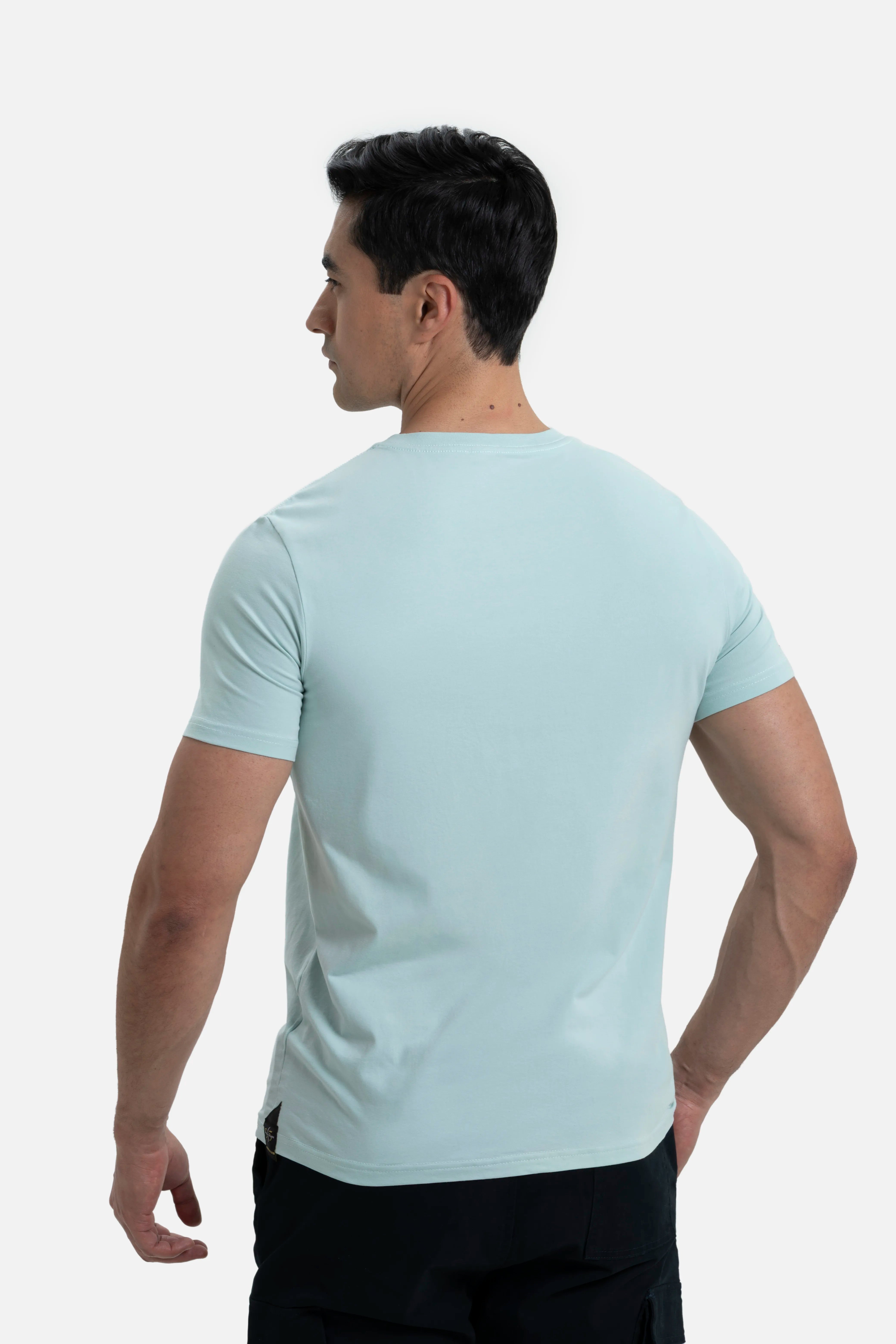 CAMISETA PREMIUM MANGA CORTA COLOR VERDE MENTA EMPOLVADO