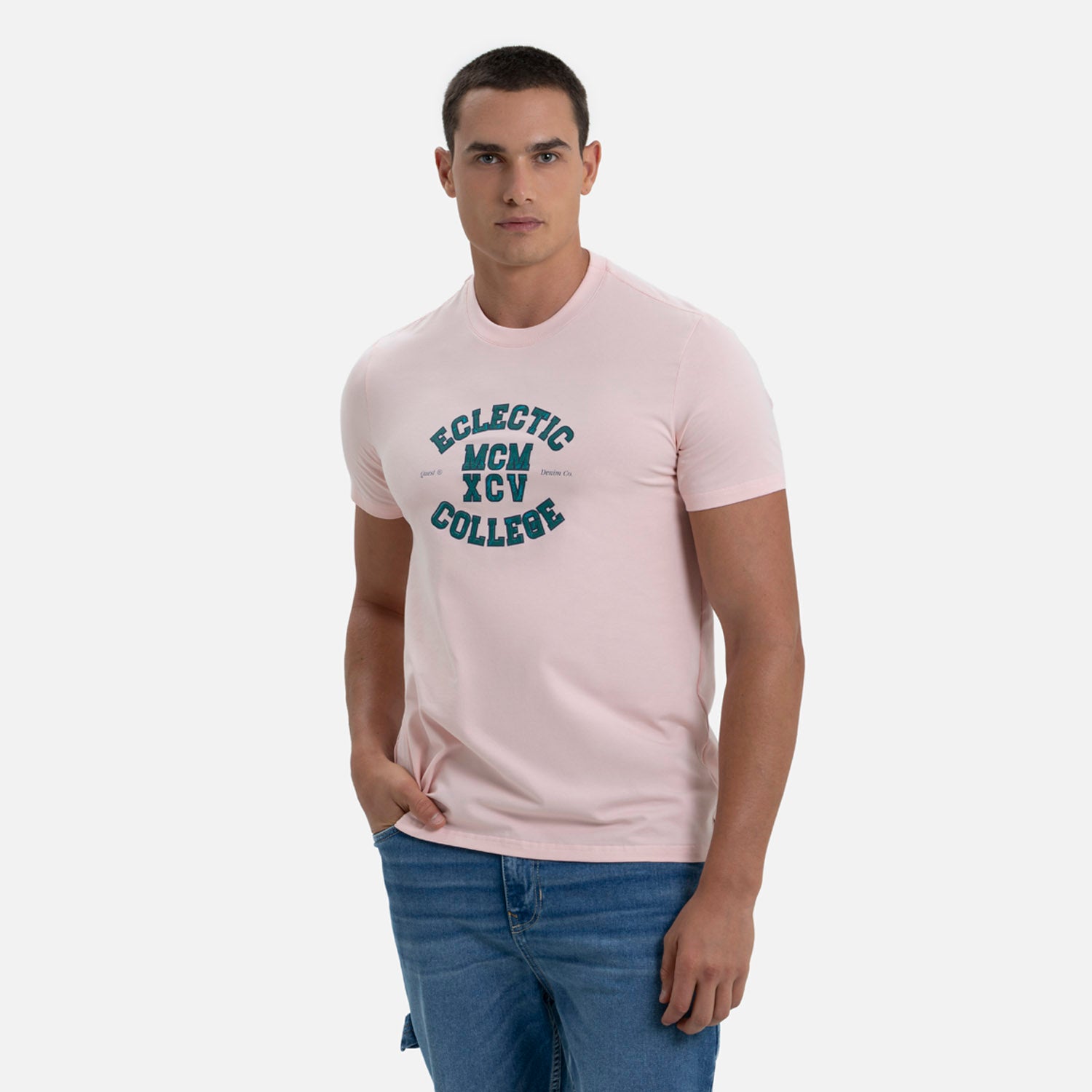 CAMISETA PREMIUM MANGA CORTA COLOR ROSADO FRESA