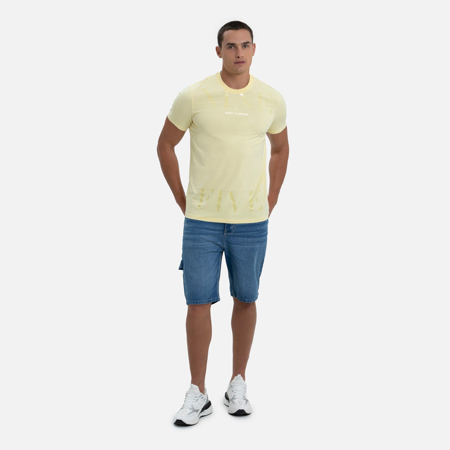 CAMISETA PREMIUM MANGA CORTA COLOR BANANA PALIDO