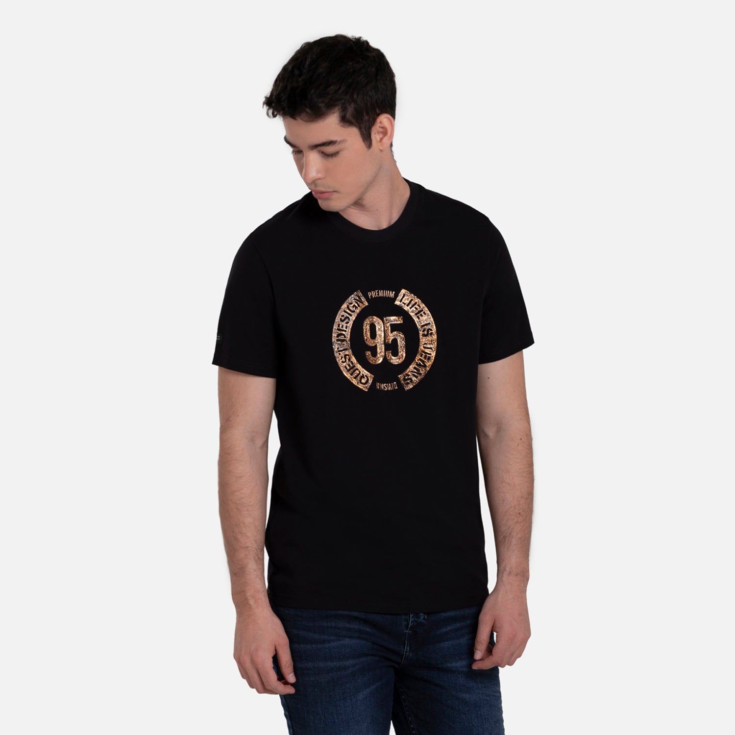 CAMISETA PREMIUM MANGA CORTA COLOR NEGRO