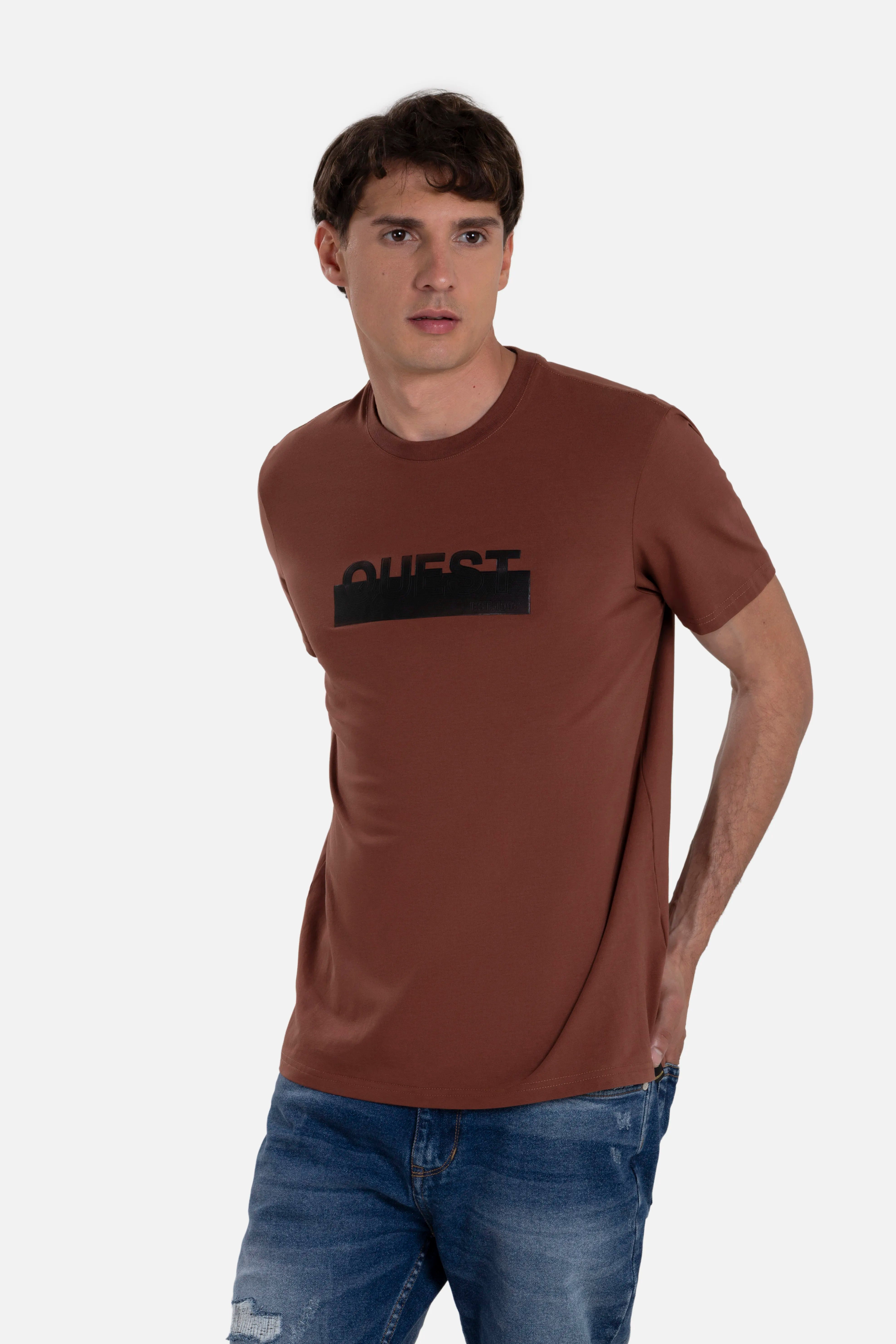 CAMISETA PREMIUM MANGA CORTA COLOR BRUNETTE – Quest Colombia