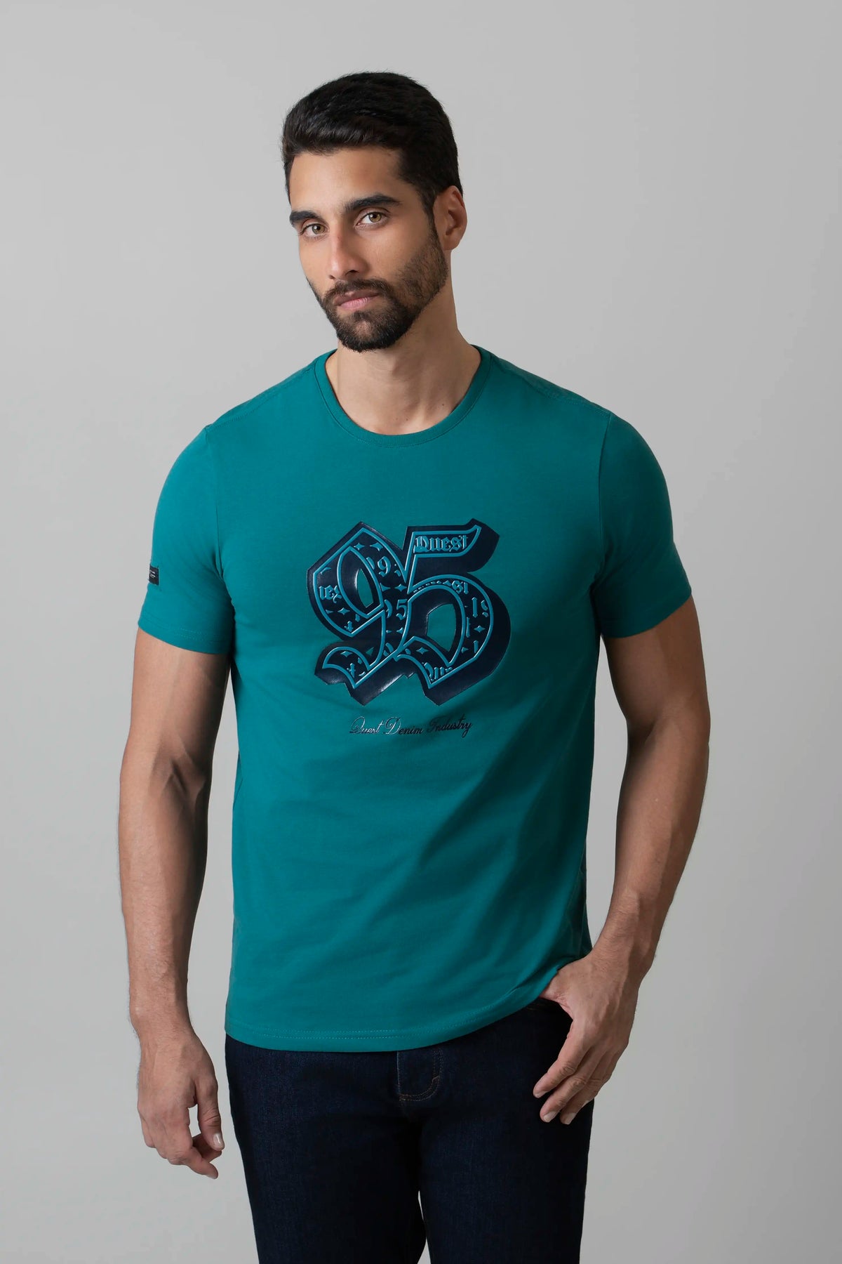 CAMISETA PREMIUM MANGA CORTA COLOR VERDE TORMENTA