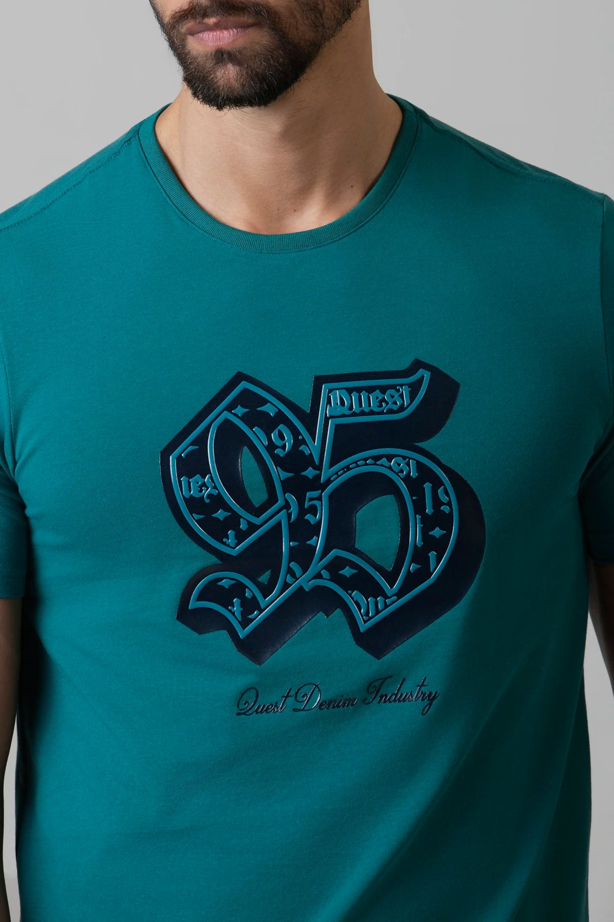 CAMISETA PREMIUM MANGA CORTA COLOR VERDE TORMENTA