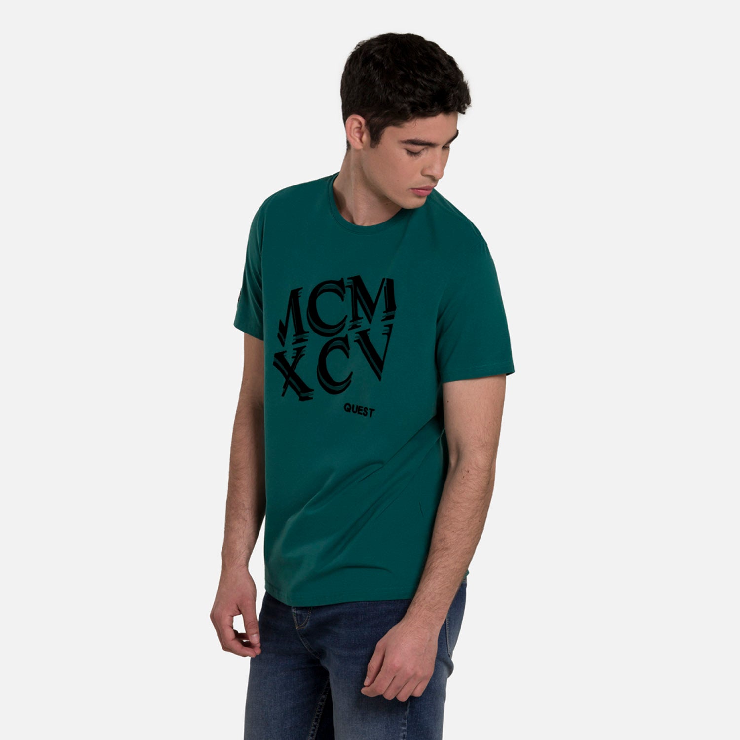 CAMISETA PREMIUM MANGA CORTA COLOR VERDE TORMENTA