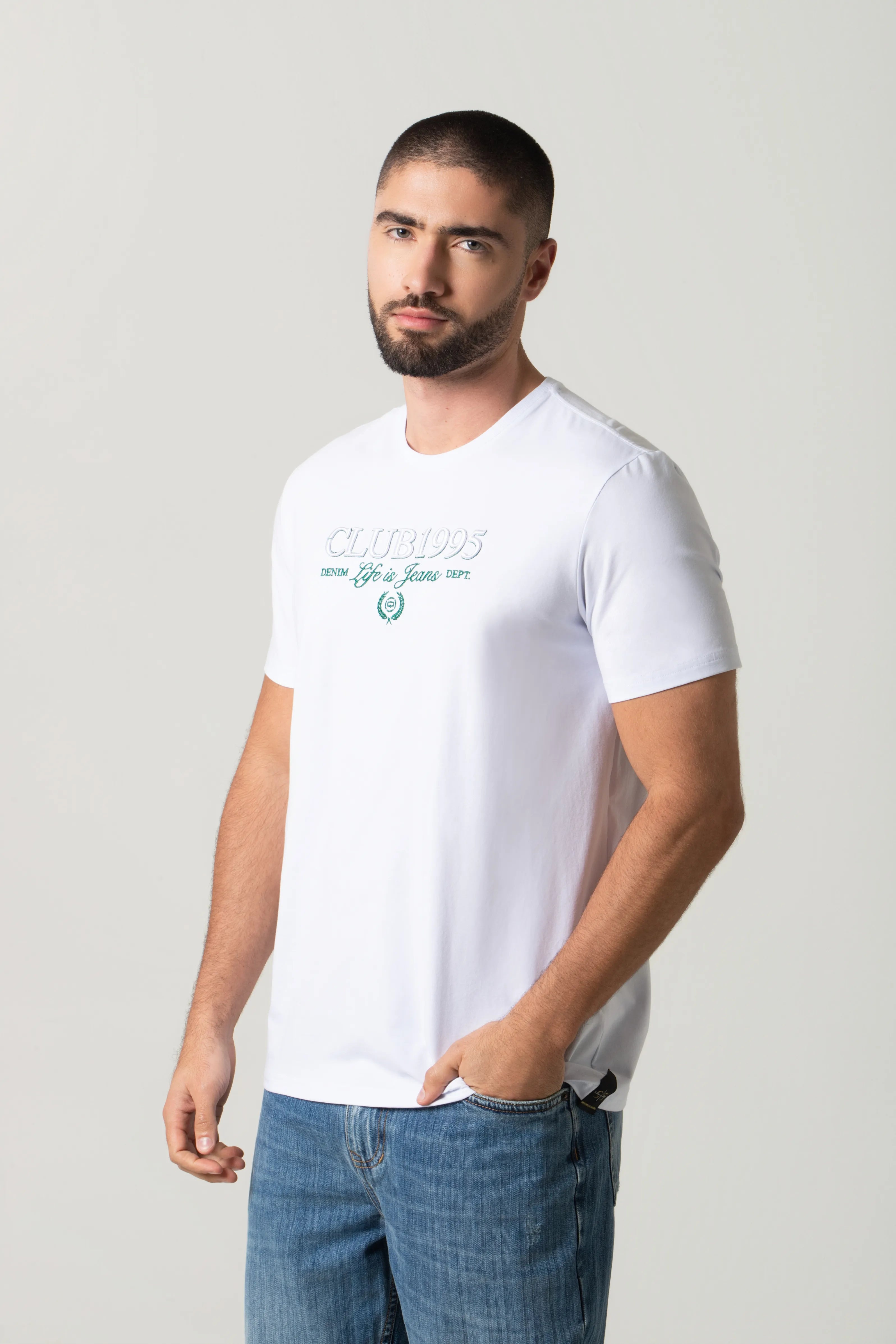 CAMISETA PREMIUM MANGA CORTA COLOR BLANCO OPTICO